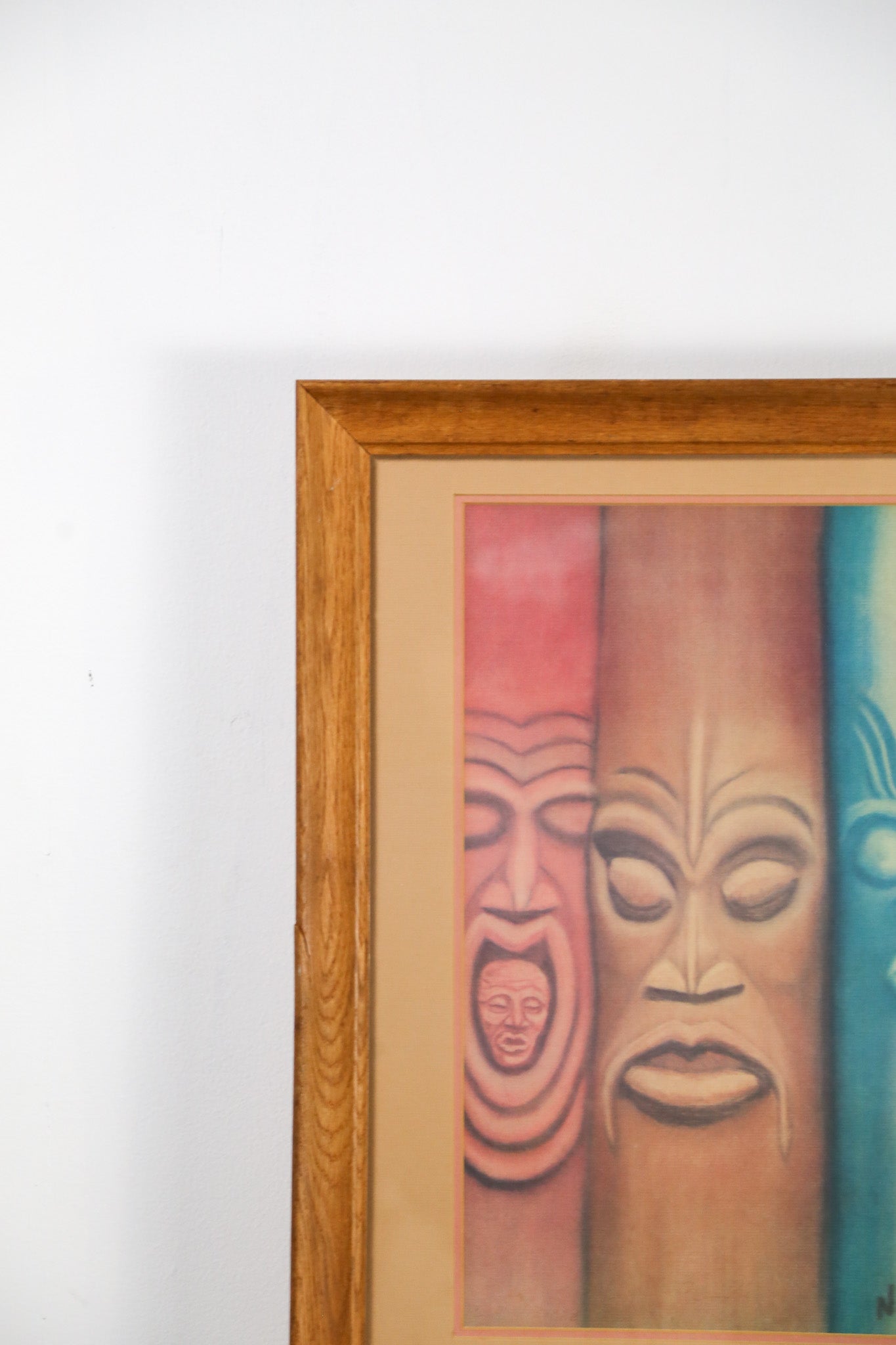 Tiki Hawaiian Tribal Relief Print / ハワイアン Tiki プリント