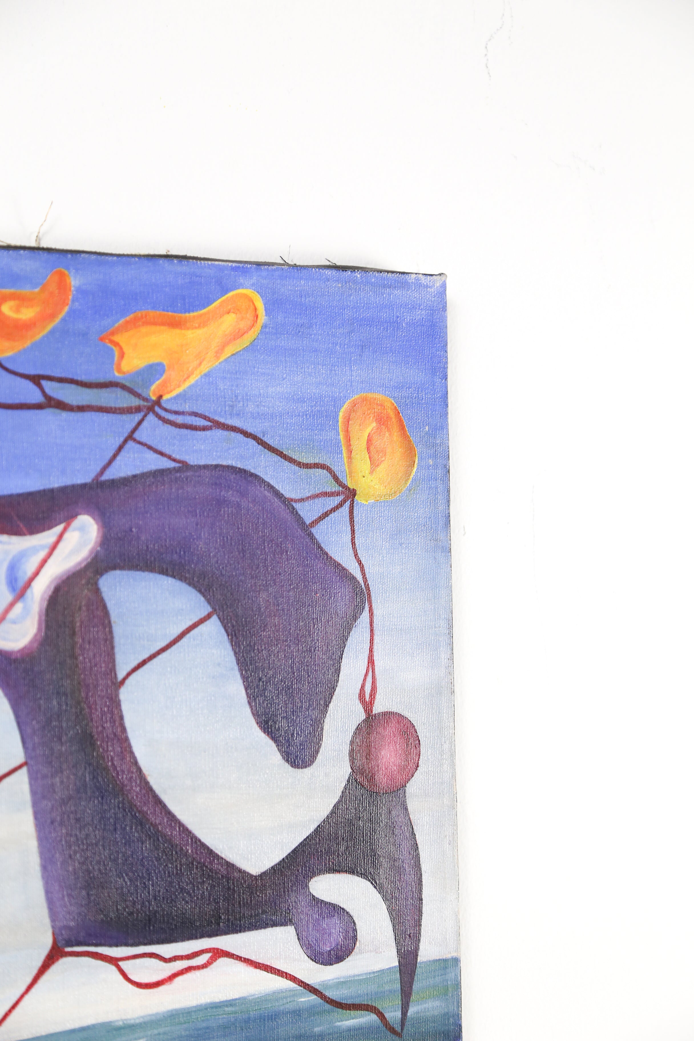 Abstract Surrealist Painting by D. Niland (1950) / D.ニランド 1950年作 抽象シュルレアリスム 絵画