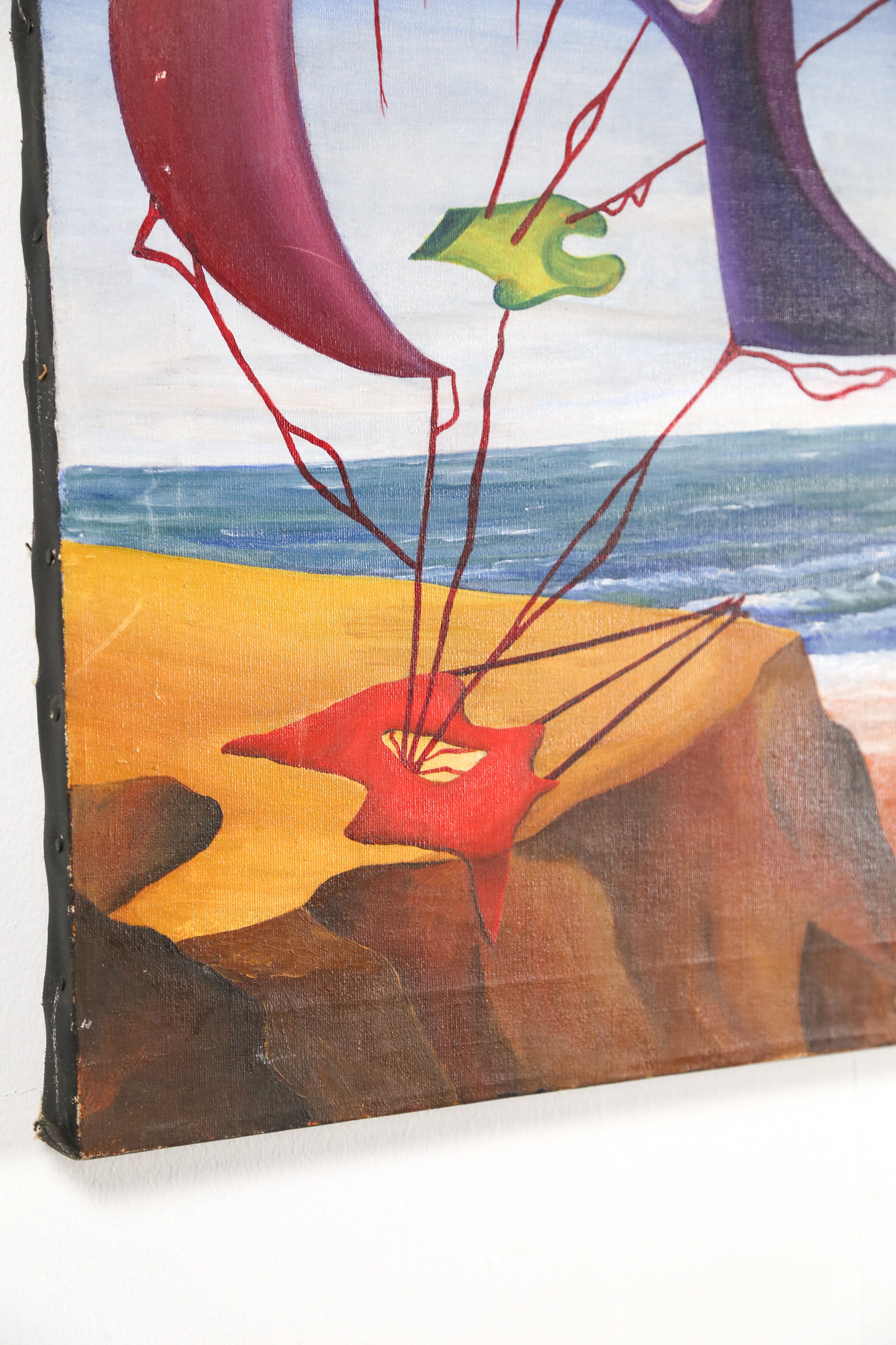 Abstract Surrealist Painting by D. Niland (1950) / D.ニランド 1950年作 抽象シュルレアリスム 絵画