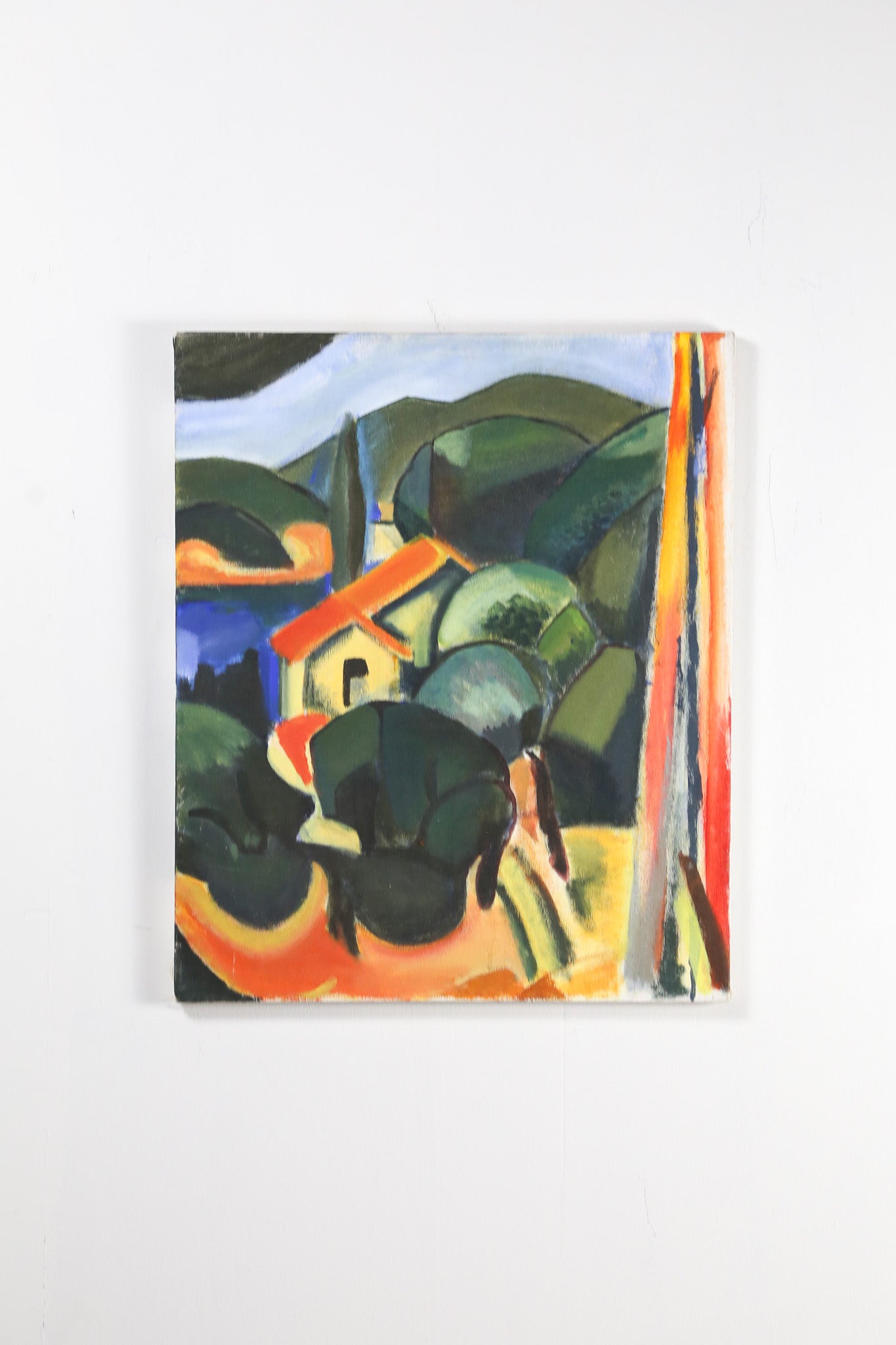 Landscape with a Red Roof House / 赤い屋根の家がある風景画