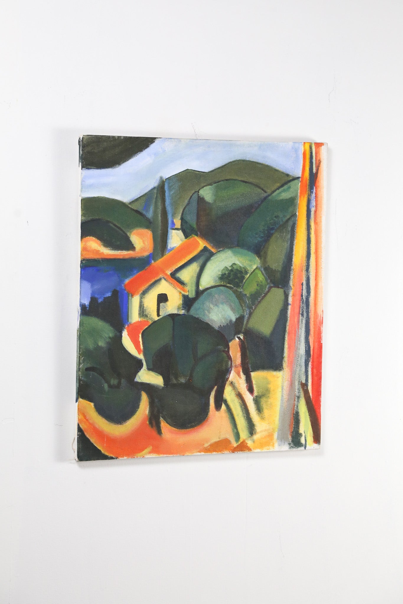 Landscape with a Red Roof House / 赤い屋根の家がある風景画