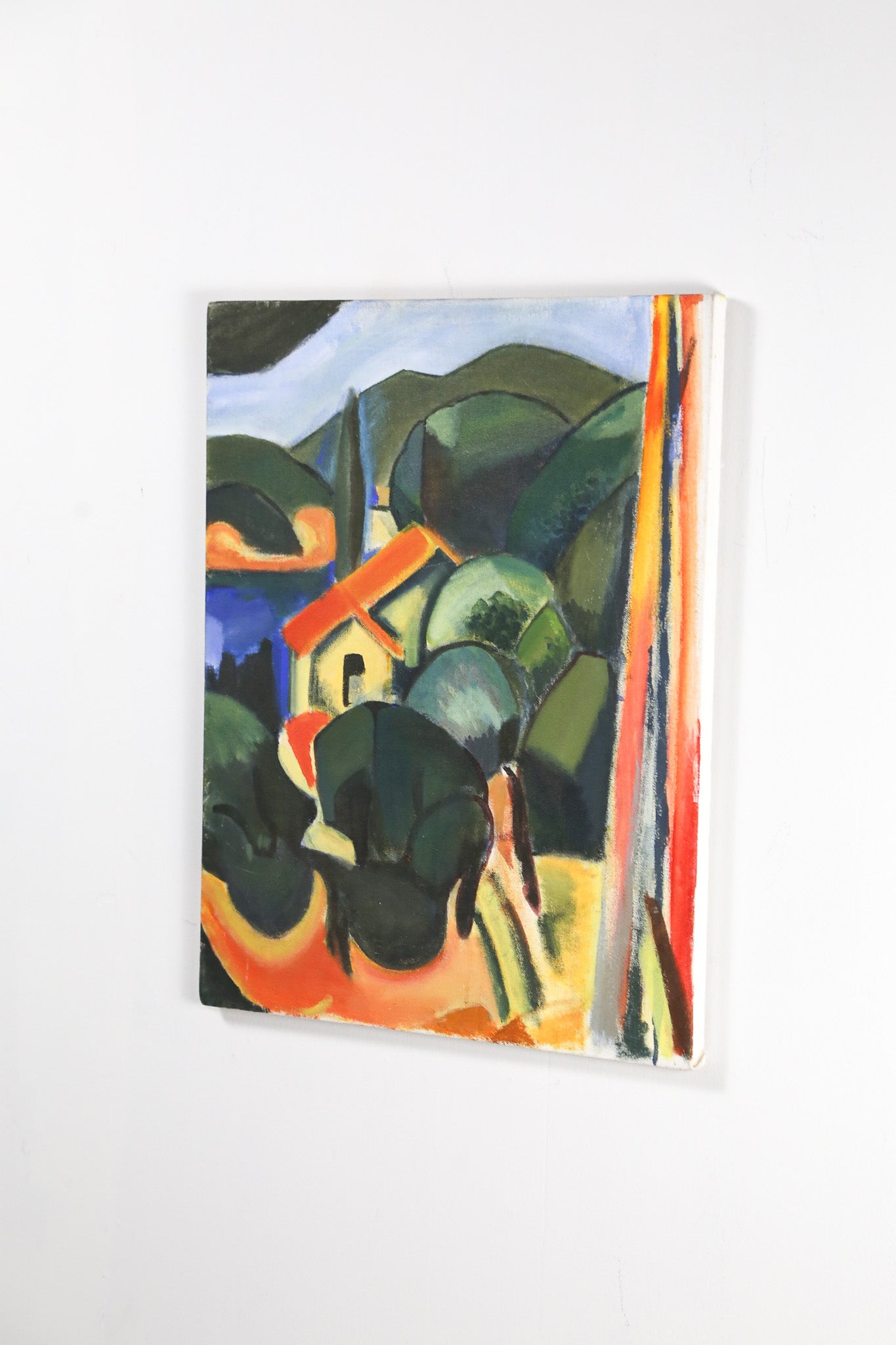 Landscape with a Red Roof House / 赤い屋根の家がある風景画