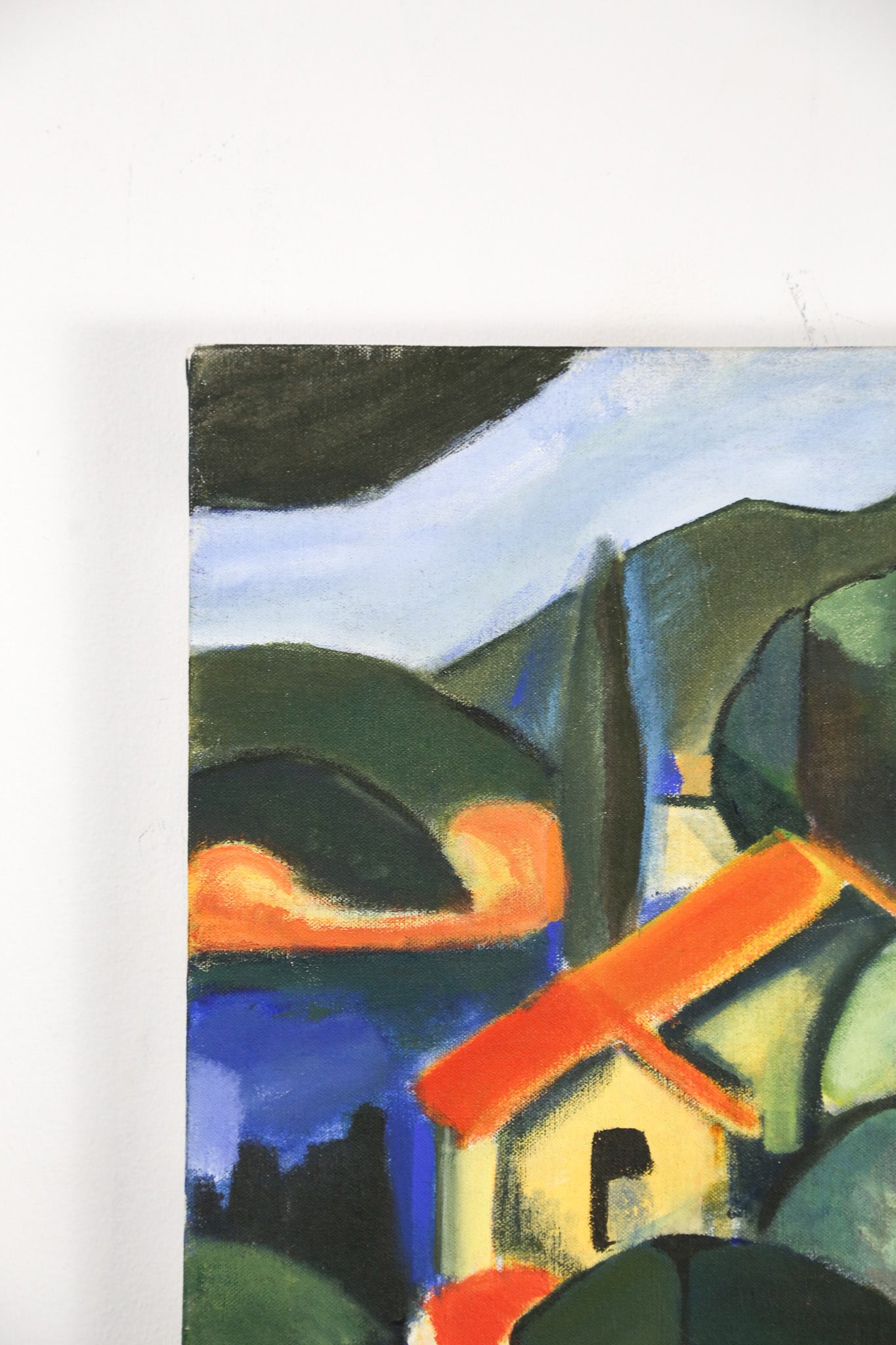 Landscape with a Red Roof House / 赤い屋根の家がある風景画