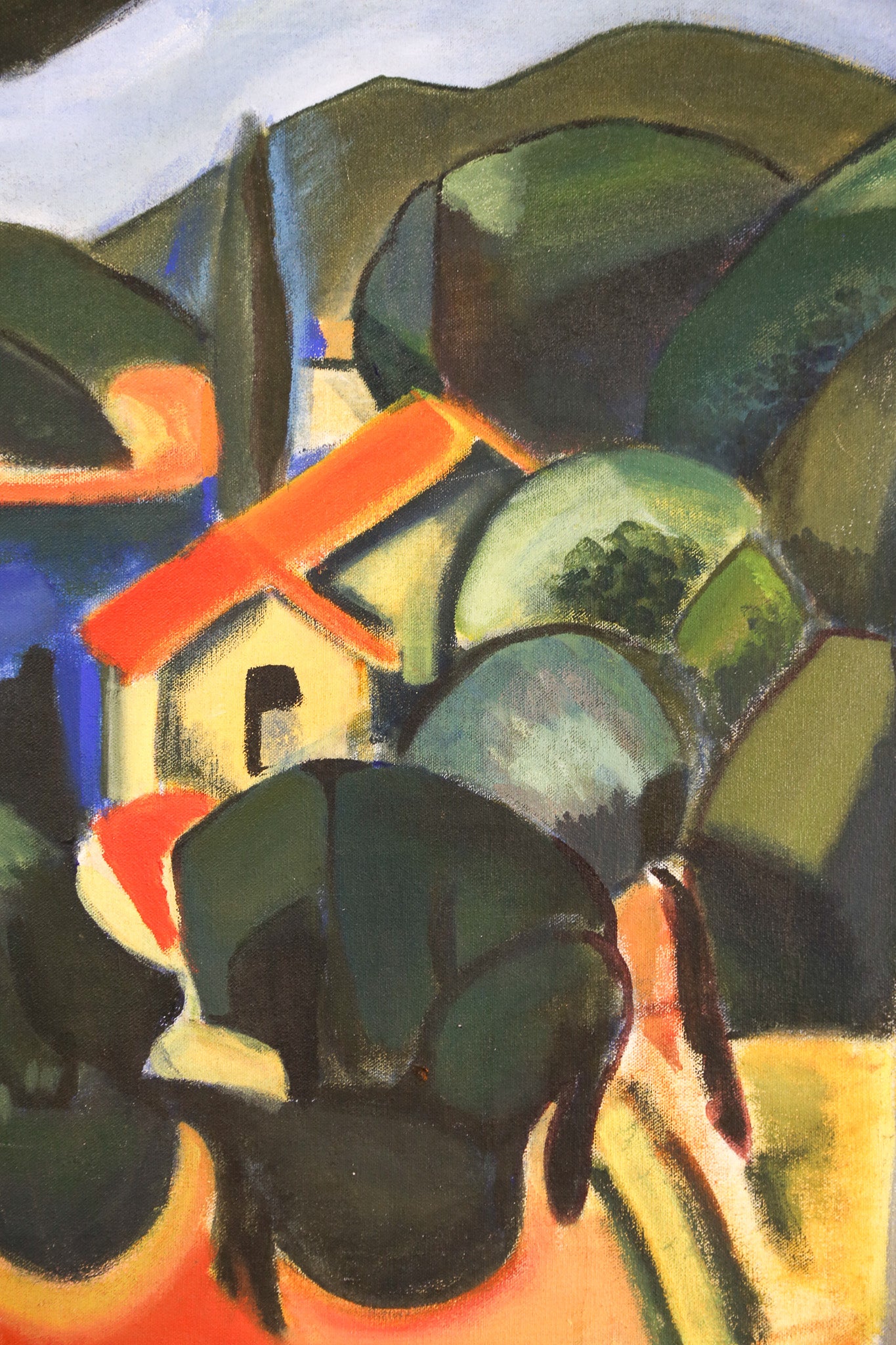 Landscape with a Red Roof House / 赤い屋根の家がある風景画