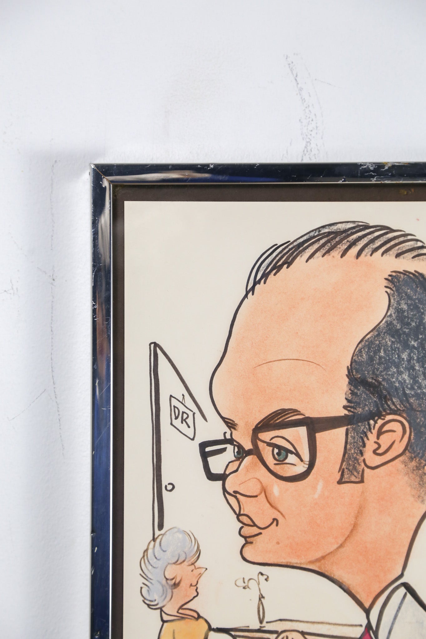 Original Caricature of a Doctor by Lazar, 1969 / 1969年 医師のカリカチュア原画（LAZAR作）