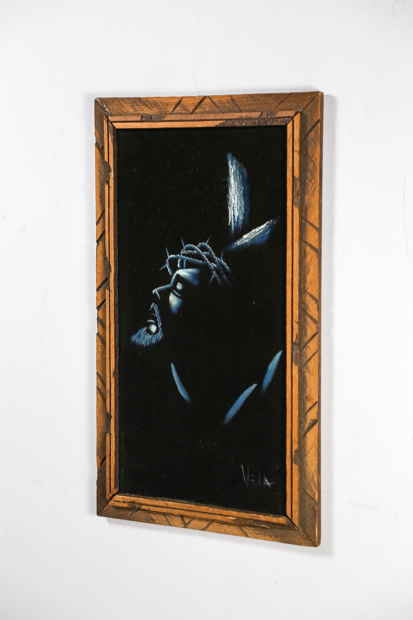 Black Velvet Painting "Head of Christ" / ブラックベルベットペイント「キリストの頭部」
