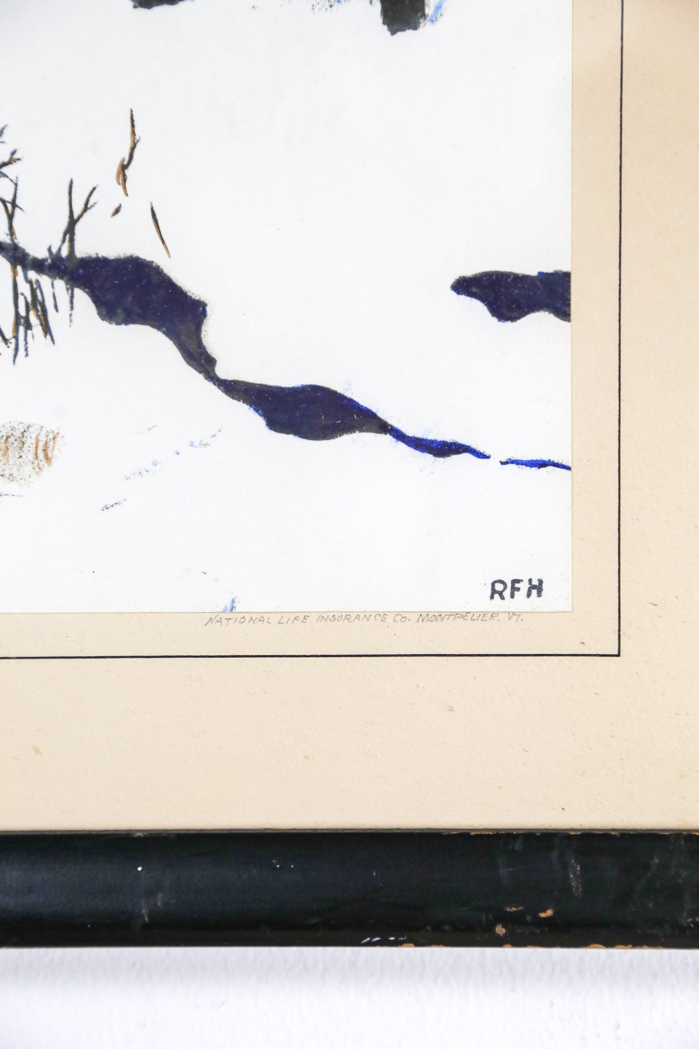 Vintage Art Print "The Bear and the Kettle" by RFH / ヴィンテージ アートプリント "熊と大釜" RFH署名入り