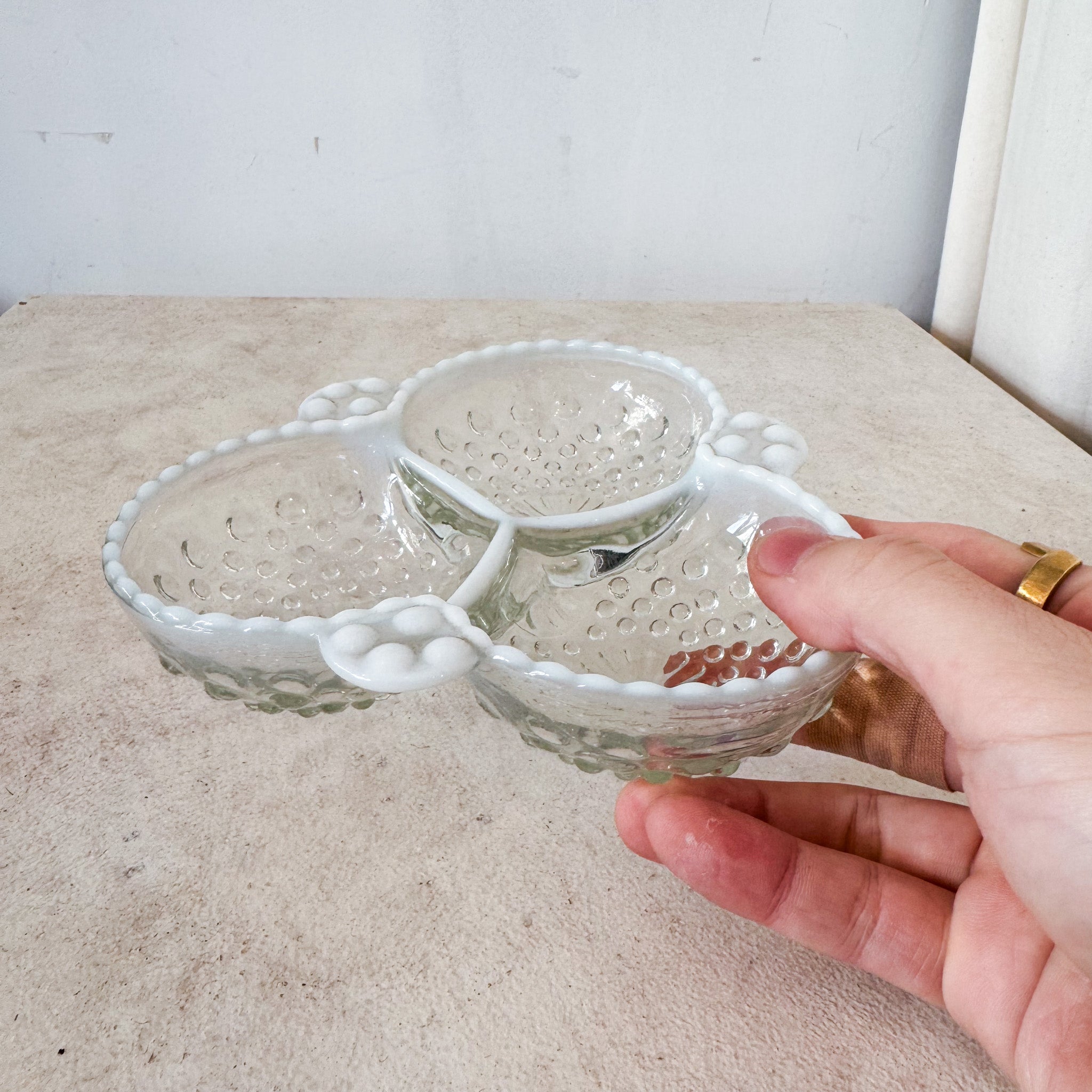 Anchor Hocking Moonstone Candy Dish / アンカーホッキングムーンストンキャンディーディッシュ