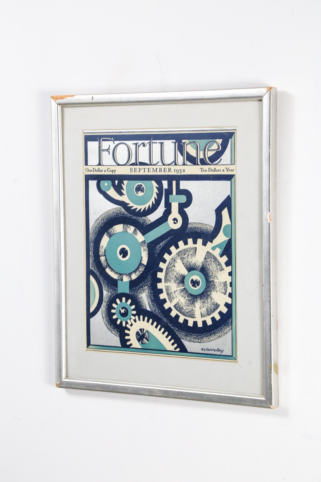 【アンティーク】雑誌 Fortune 壁掛け オブジェ 表紙デザイン 飾り物 Fortune Magazine Cover Art (September 1932) / フォーチュン誌 表紙