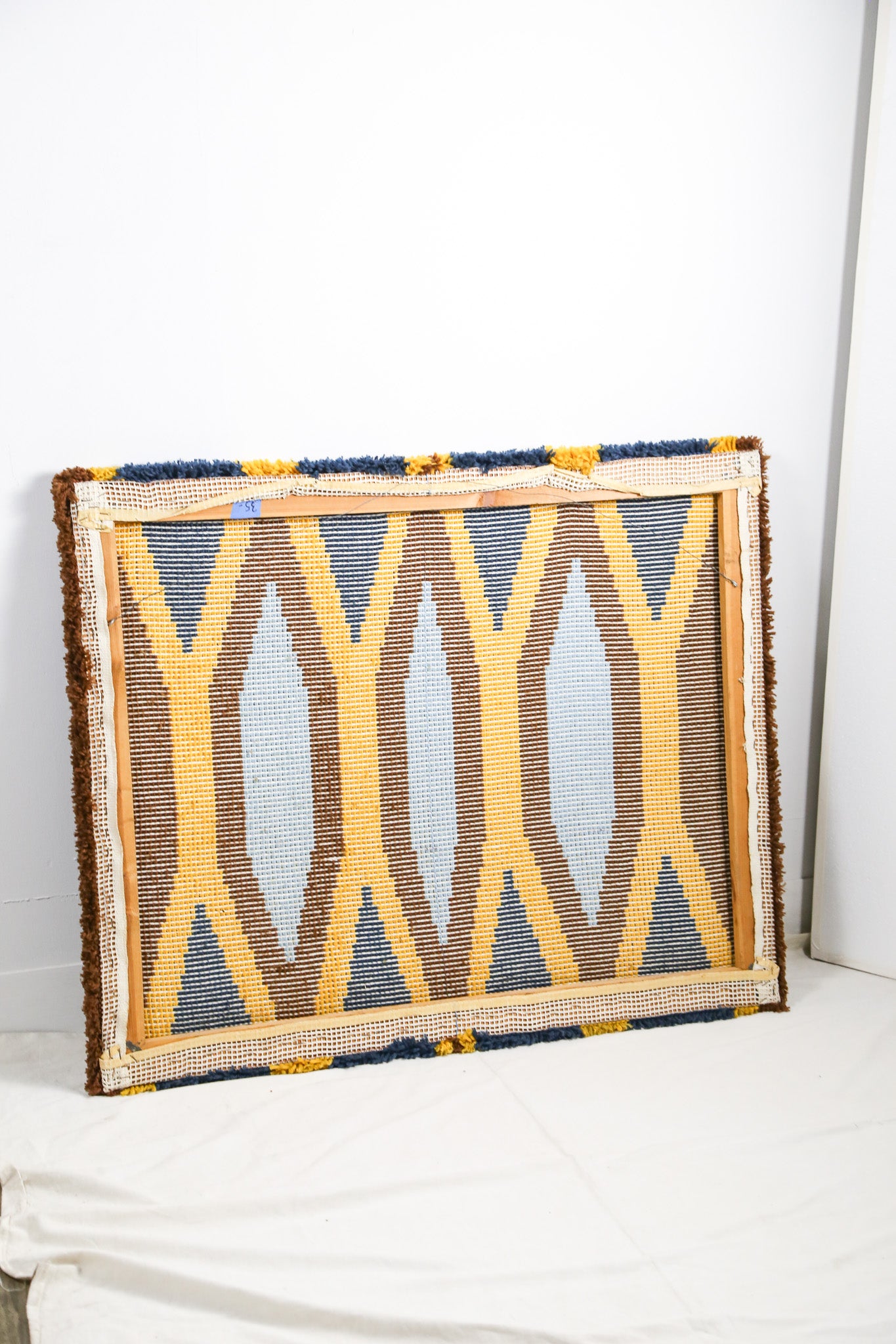 Blue Brown Yellow Fabric Panel / ブルー ブラウン イエロー ファブリックパネル