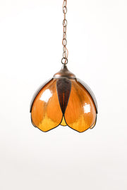 Amber Glass Flower Pendant Light / 丸花ペンダントライト ガラス