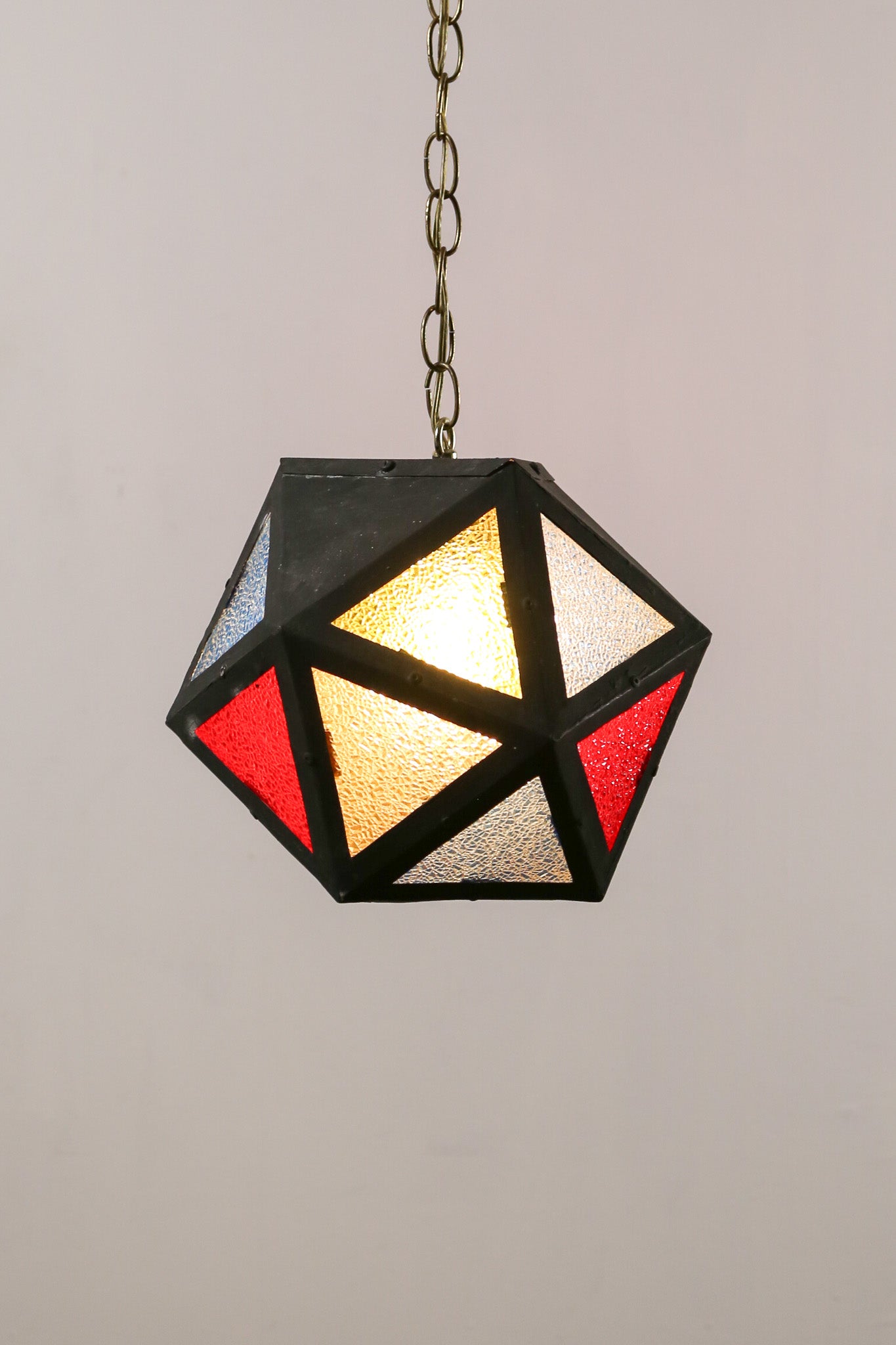Stained Glass Style Polygonal Pendant Light / ステンド風 多角形ライト