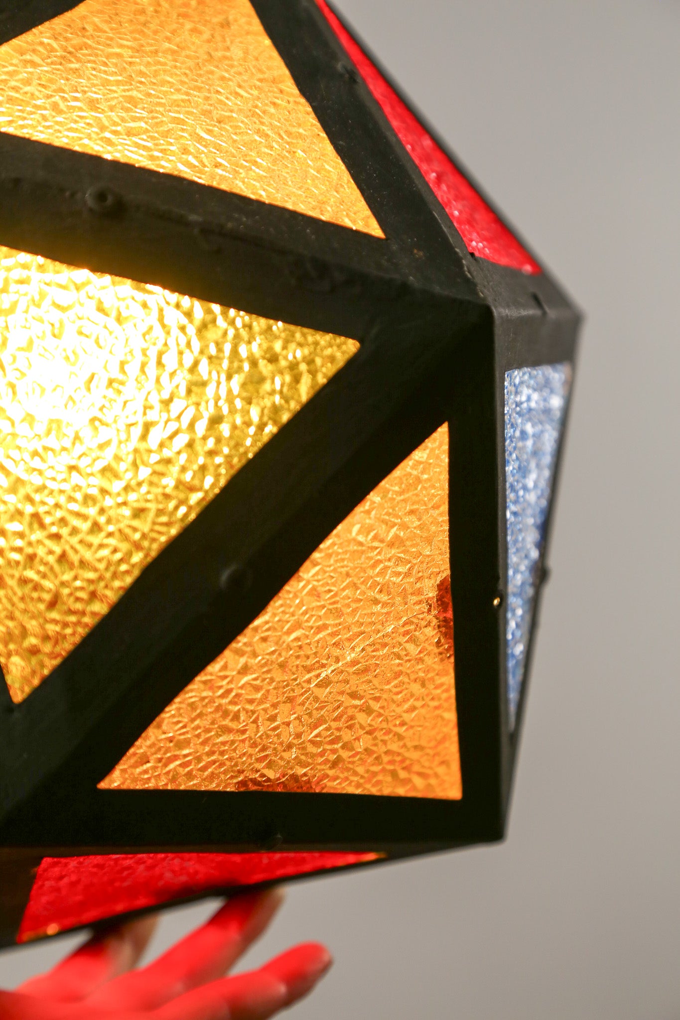Stained Glass Style Polygonal Pendant Light / ステンド風 多角形ライト