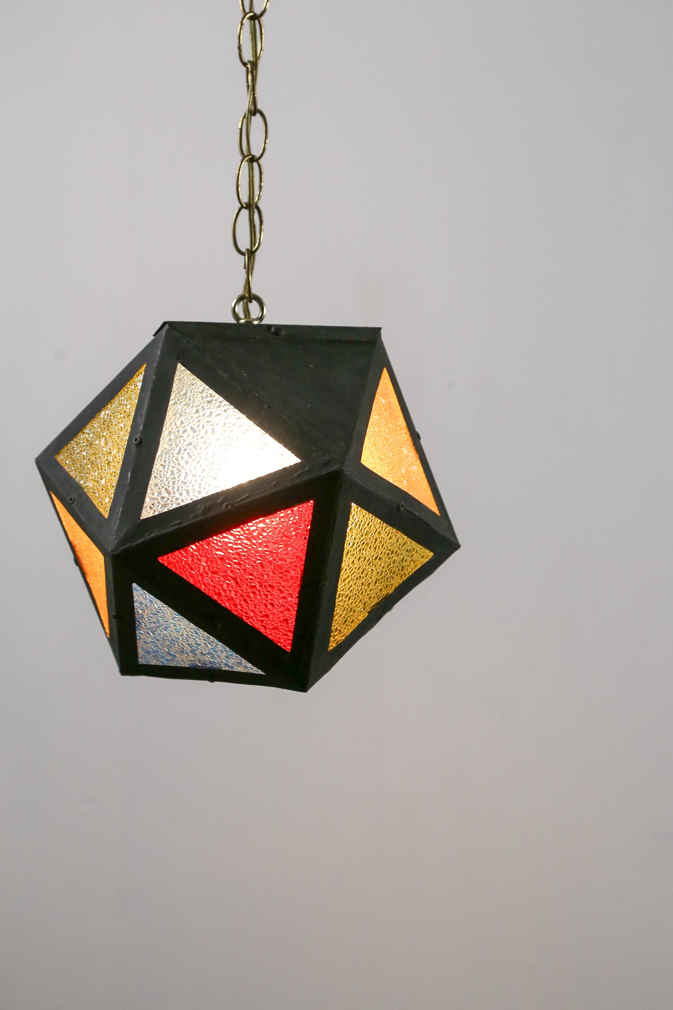 Stained Glass Style Polygonal Pendant Light / ステンド風 多角形ライト