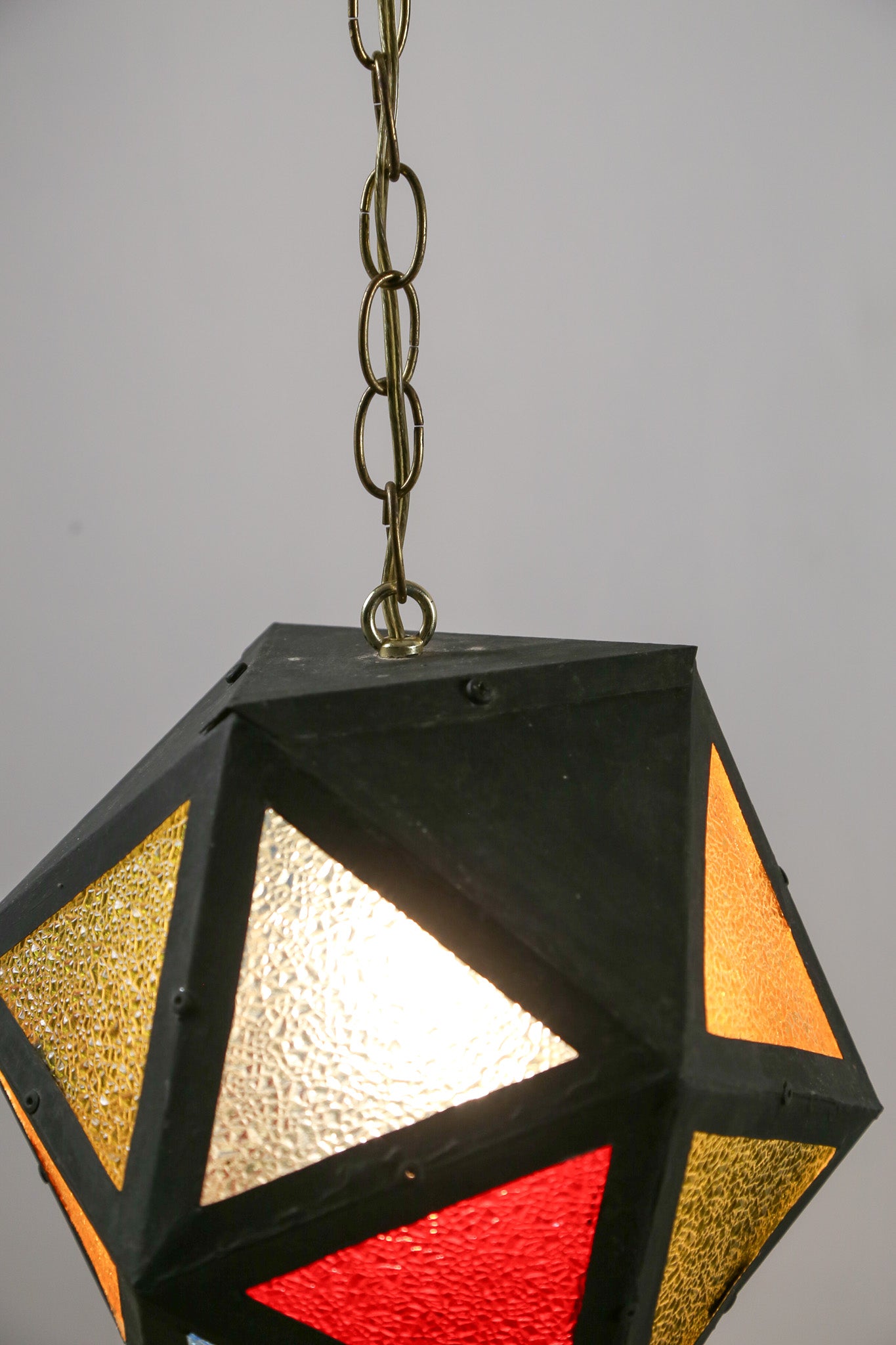 Stained Glass Style Polygonal Pendant Light / ステンド風 多角形ライト
