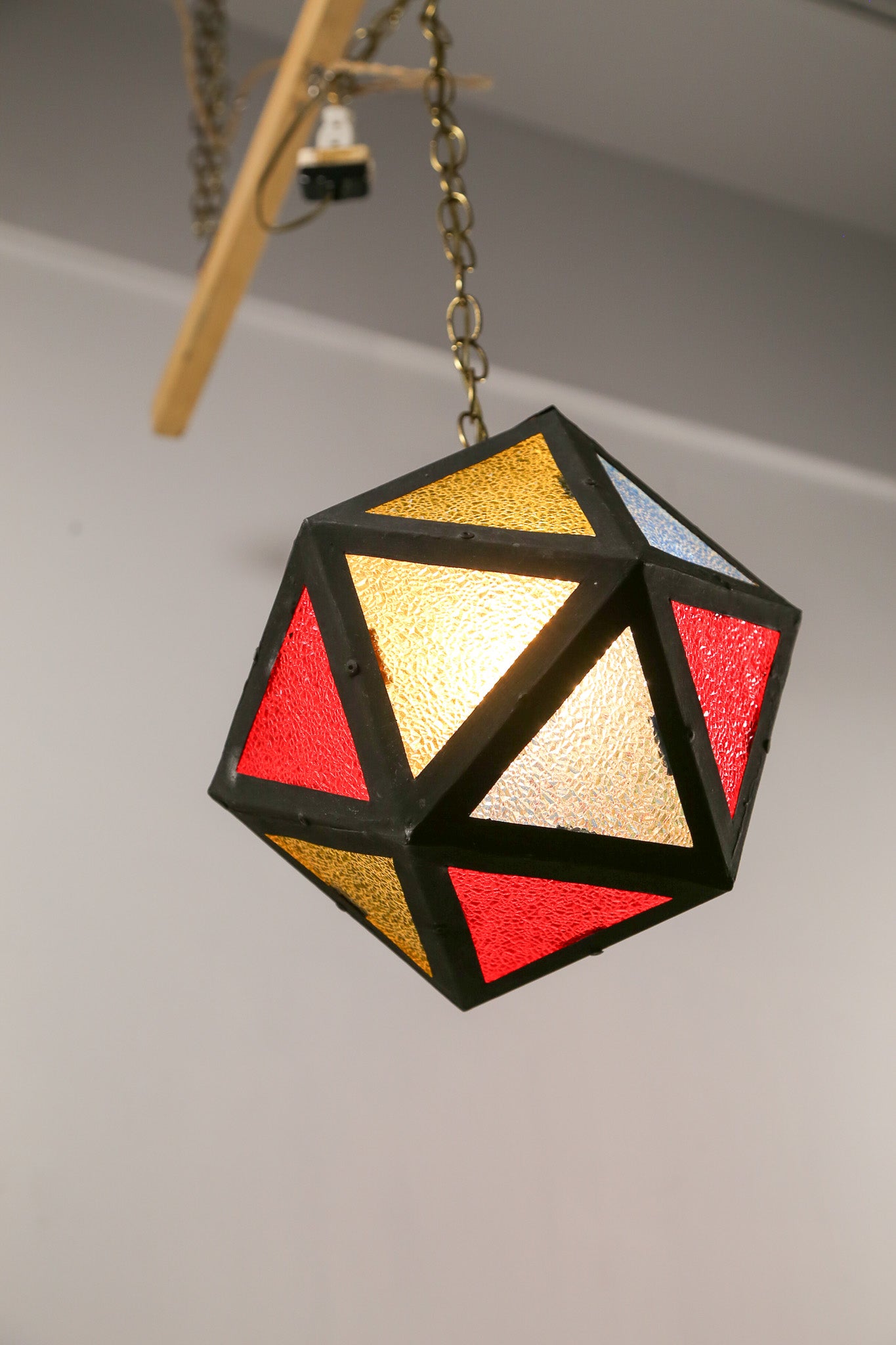 Stained Glass Style Polygonal Pendant Light / ステンド風 多角形ライト