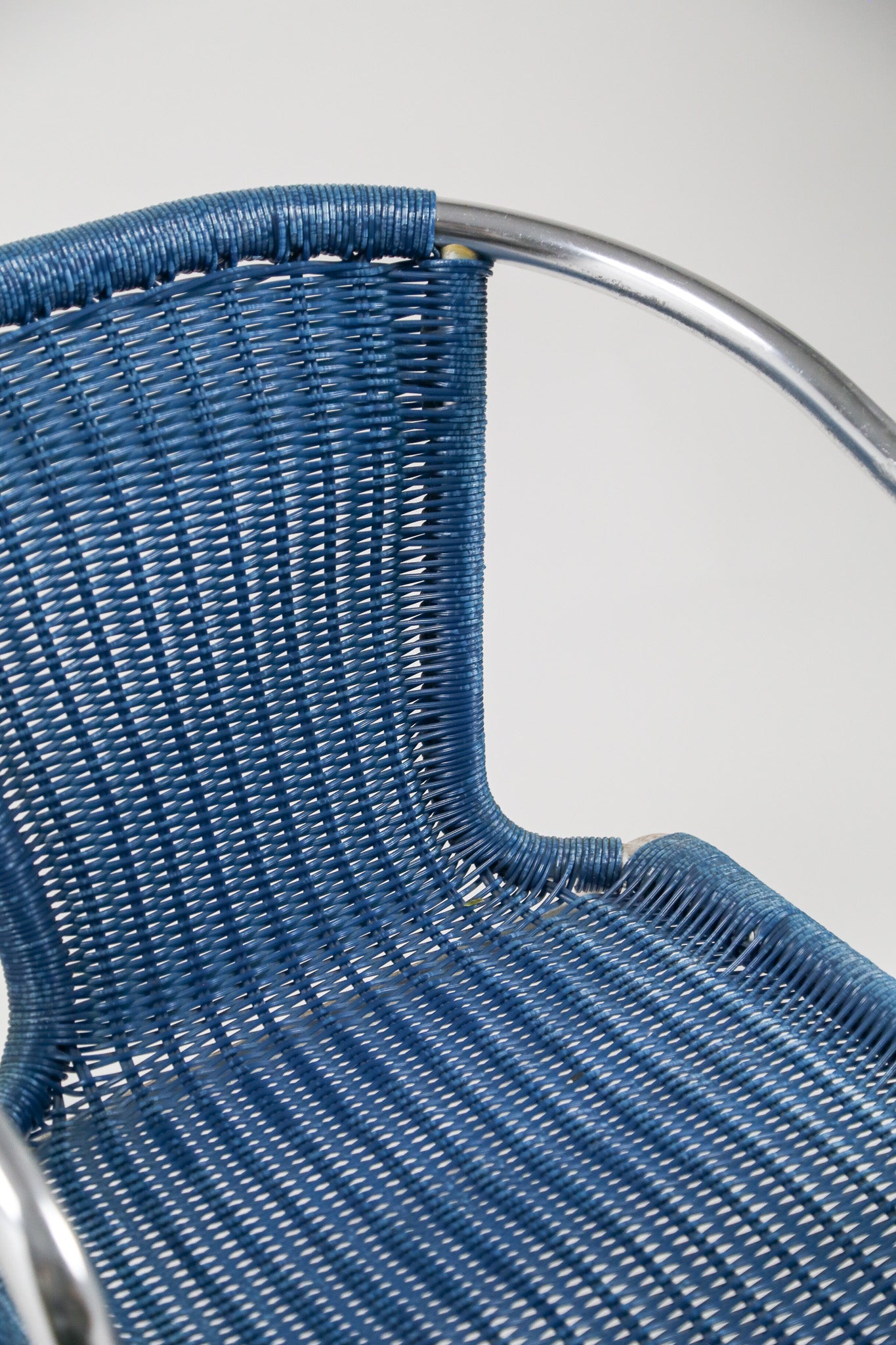 Blue Vinyl Woven Armchair / ビニール編みアームチェア – STORE IN