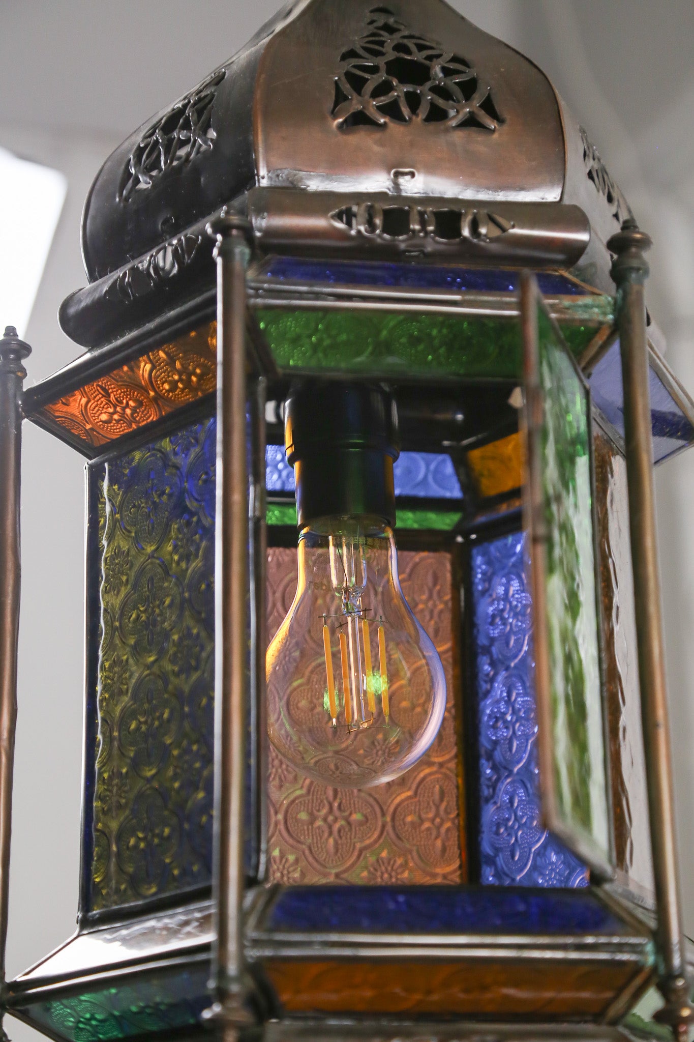 Moroccan Style Stained Glass Lantern / モロッカンスタイル ステンドグラス ランタン