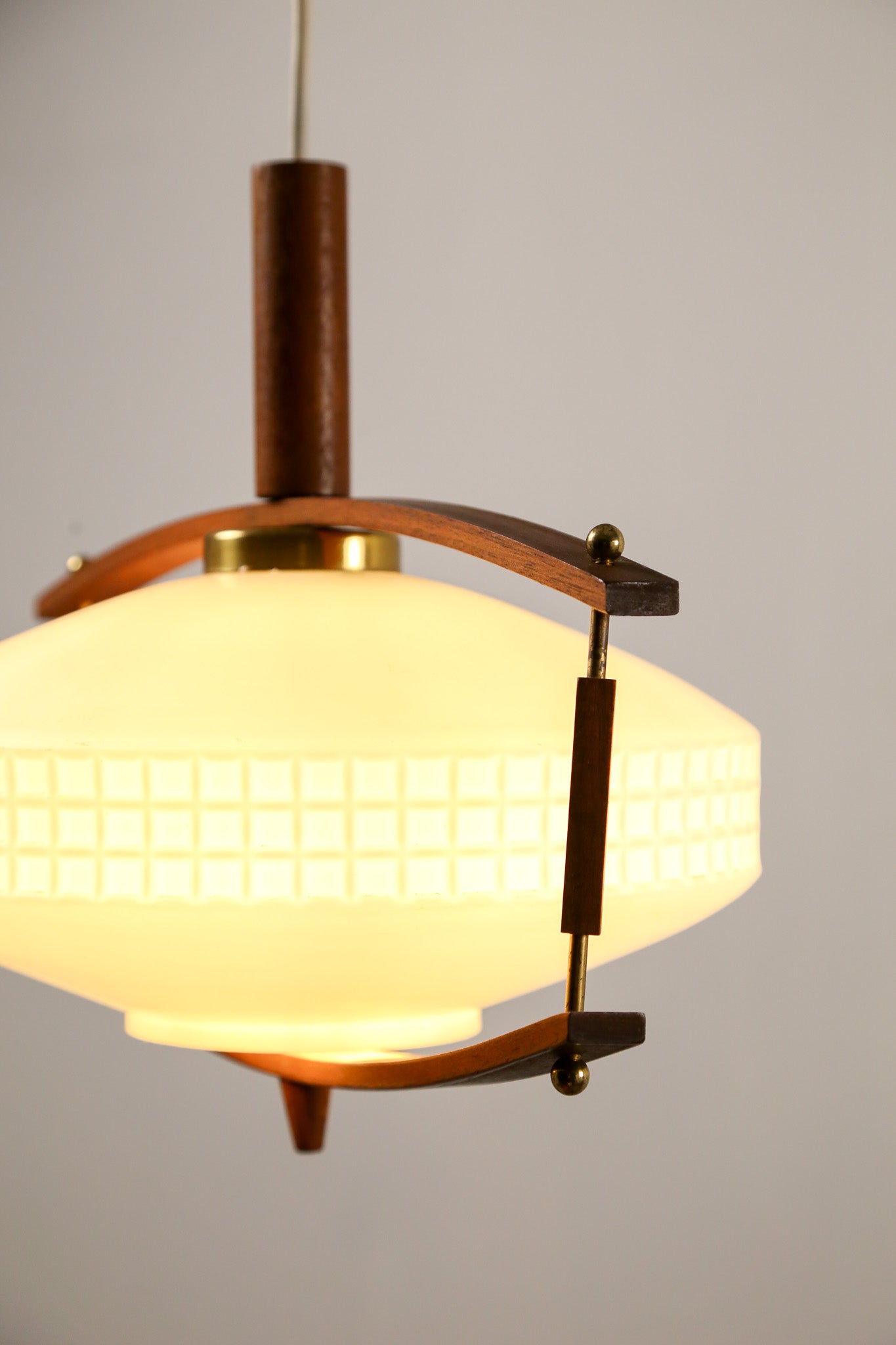 Wood Frame Glass Pendant Light / 木製フレーム ガラスペンダントライト