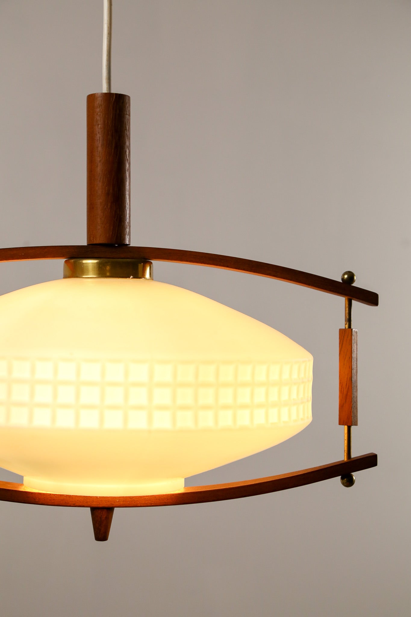 Wood Frame Glass Pendant Light / 木製フレーム ガラスペンダントライト