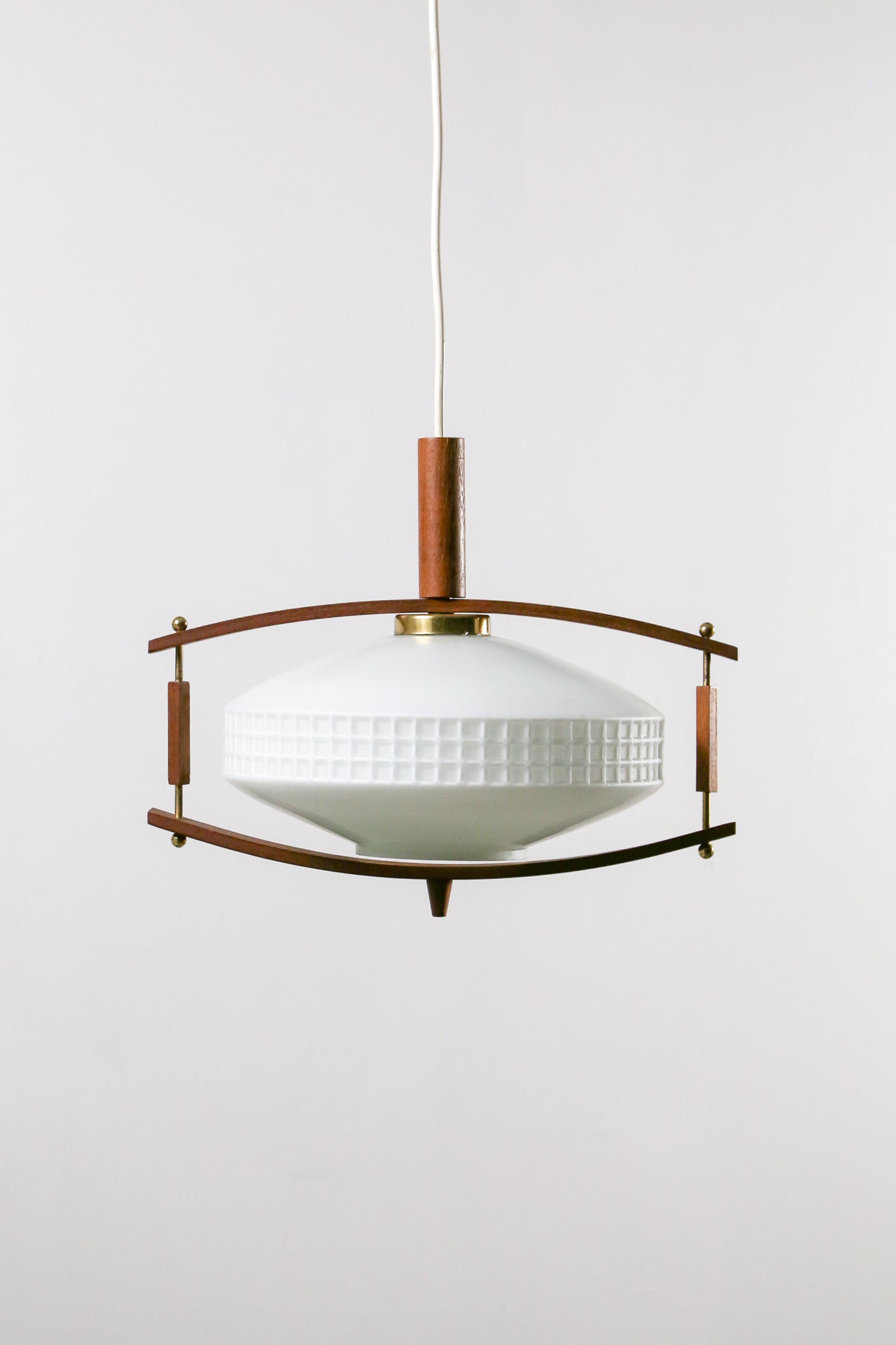 Wood Frame Glass Pendant Light / 木製フレーム ガラスペンダントライト