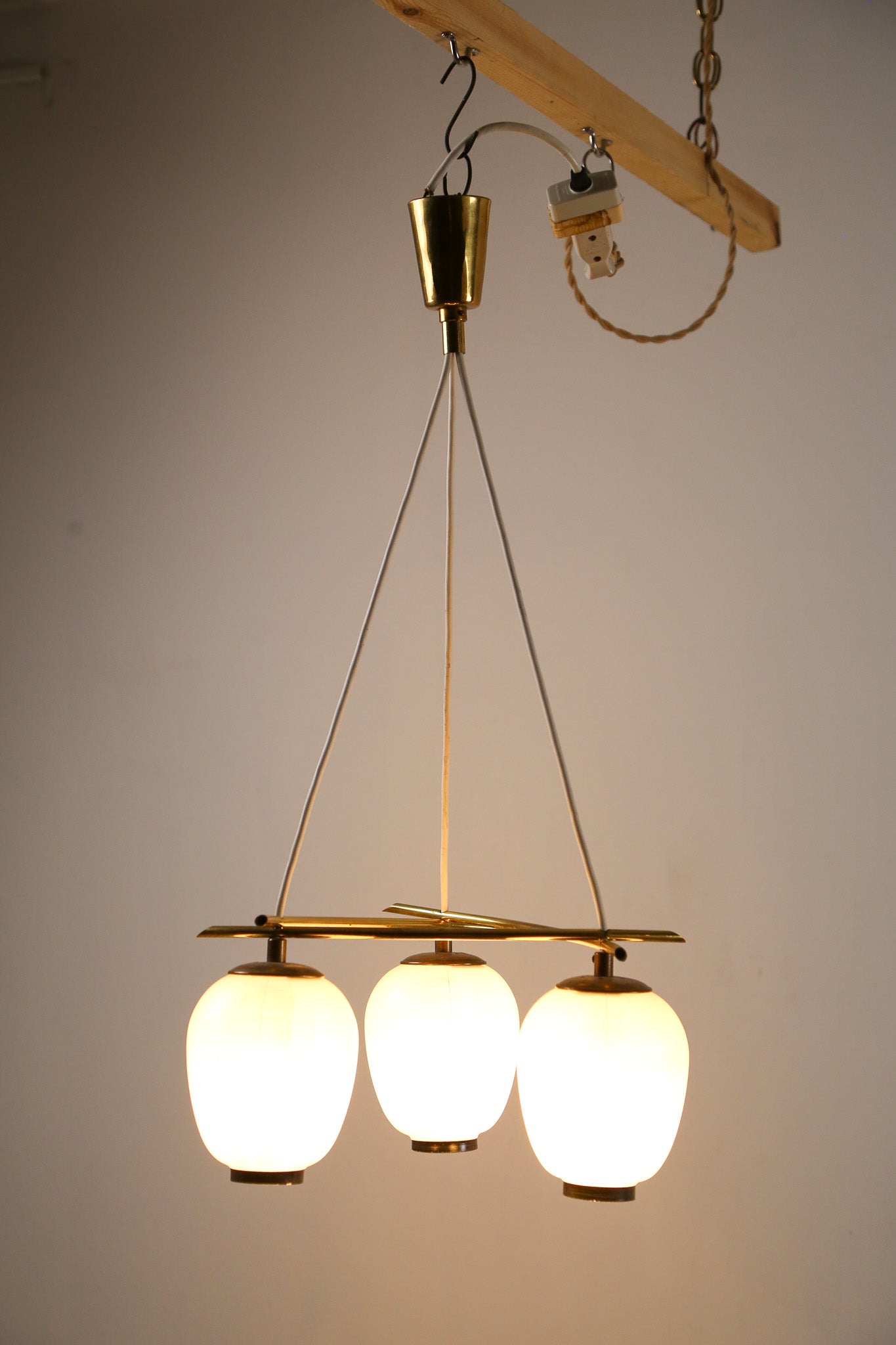 Glass 3-Light Pendant Lamp / ガラス 3灯 ペンダントランプ