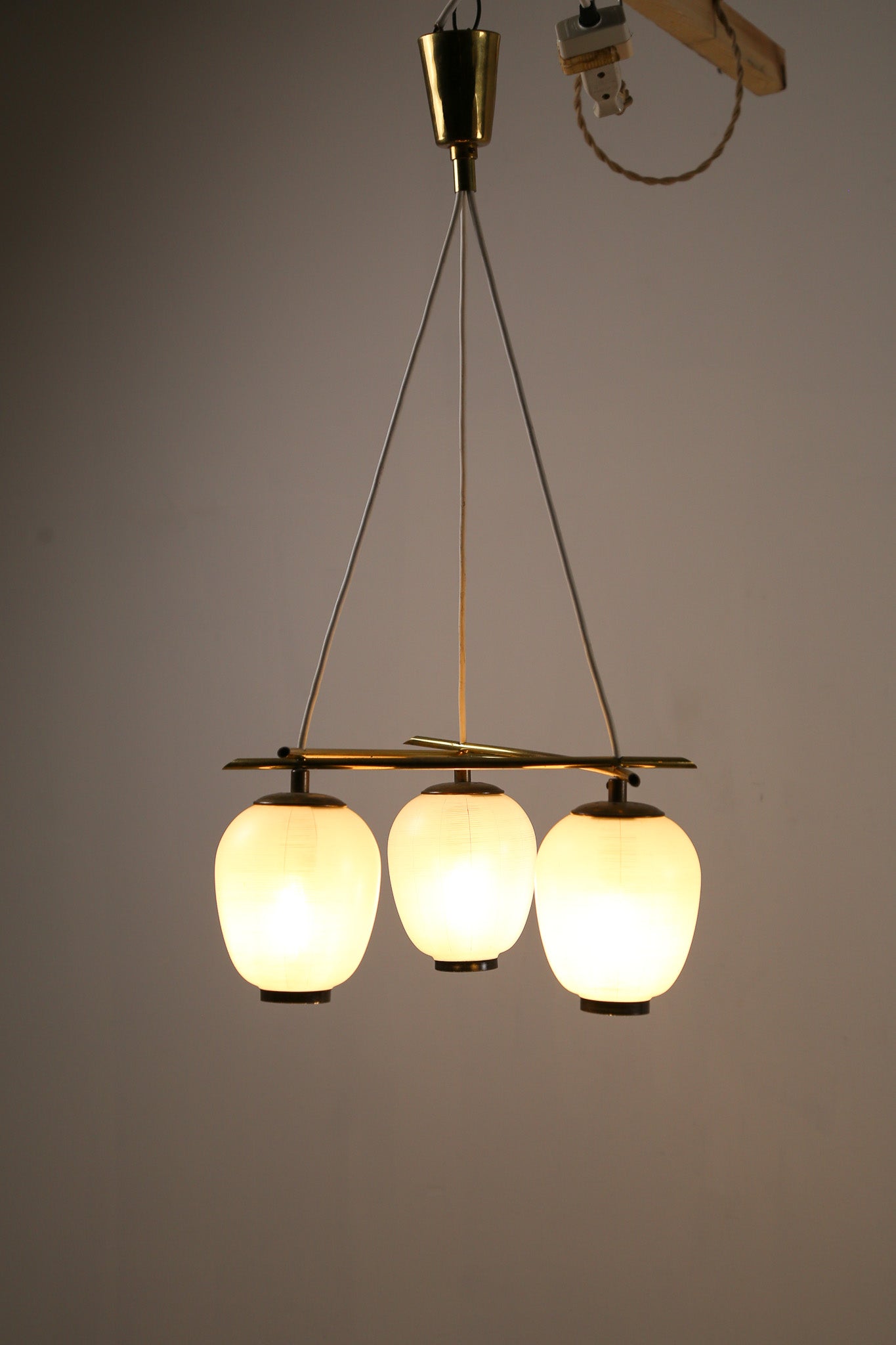 Glass 3-Light Pendant Lamp / ガラス 3灯 ペンダントランプ