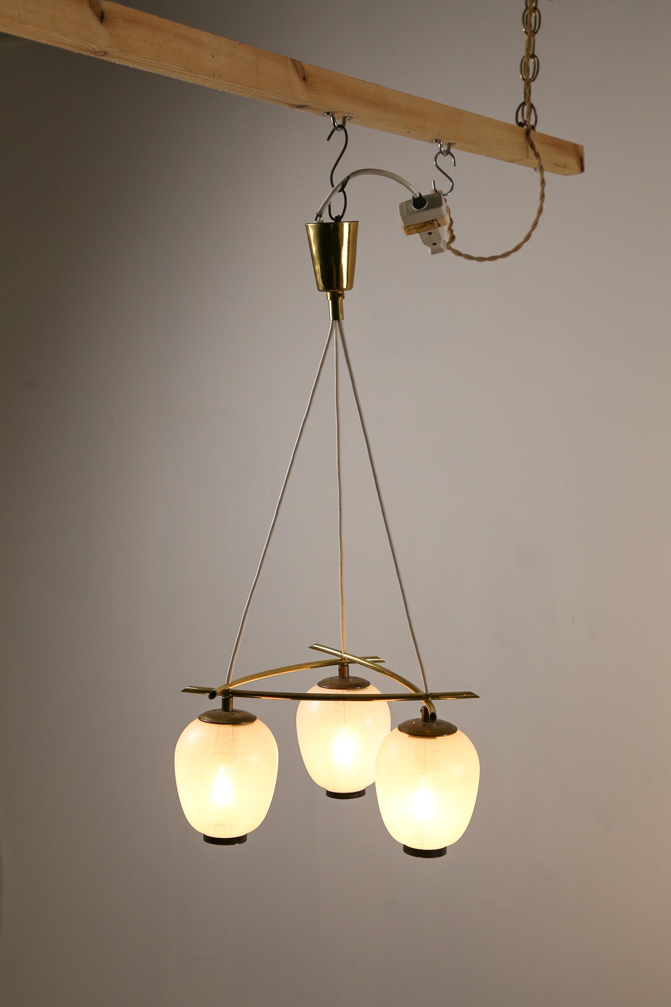 Glass 3-Light Pendant Lamp / ガラス 3灯 ペンダントランプ