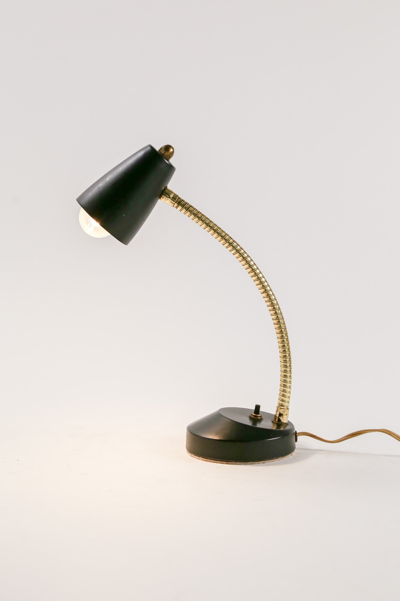 Black & Gold Gooseneck Desk Lamp / 黒×ゴールド グースネック デスクライト