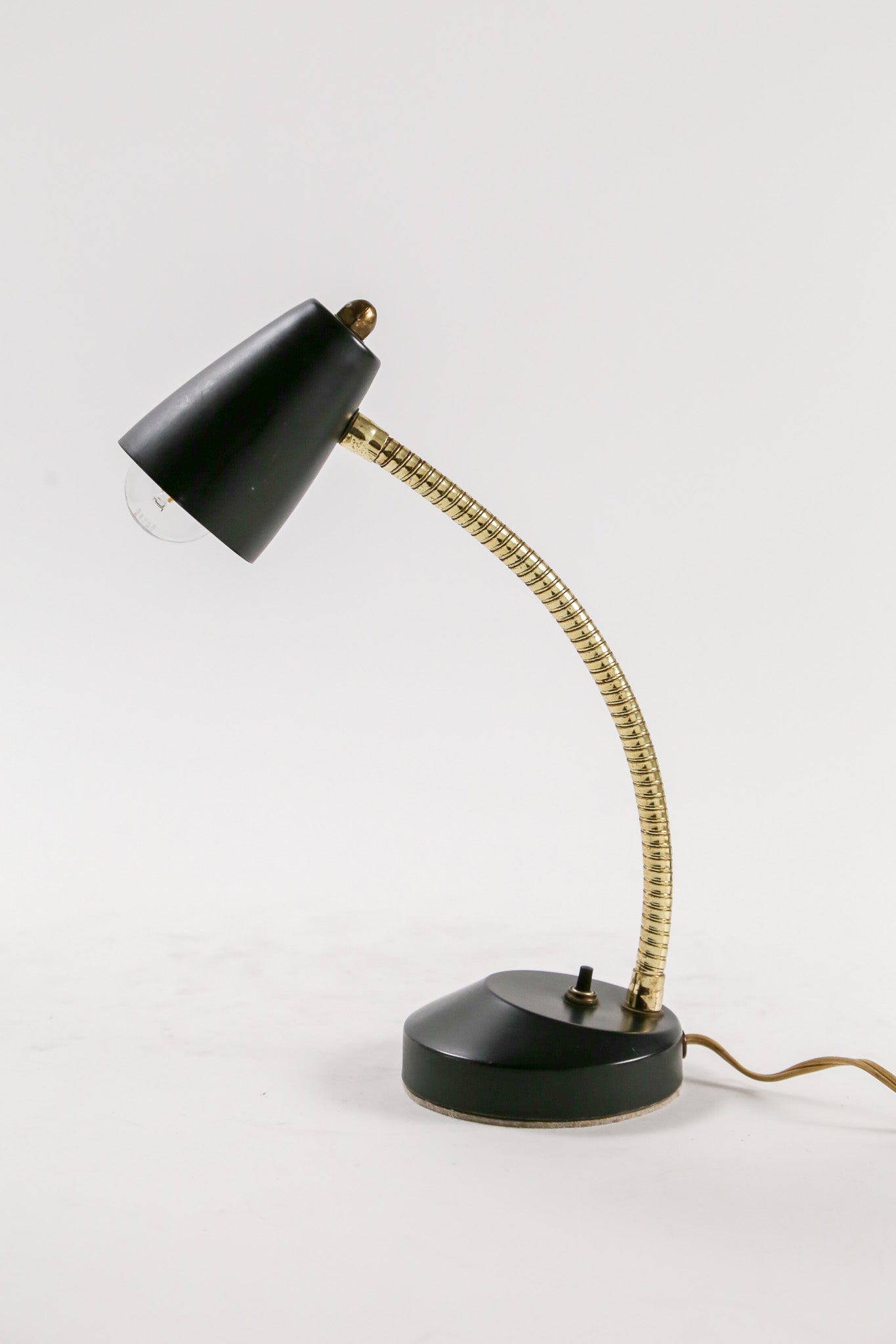 Black & Gold Gooseneck Desk Lamp / 黒×ゴールド グースネック デスクライト