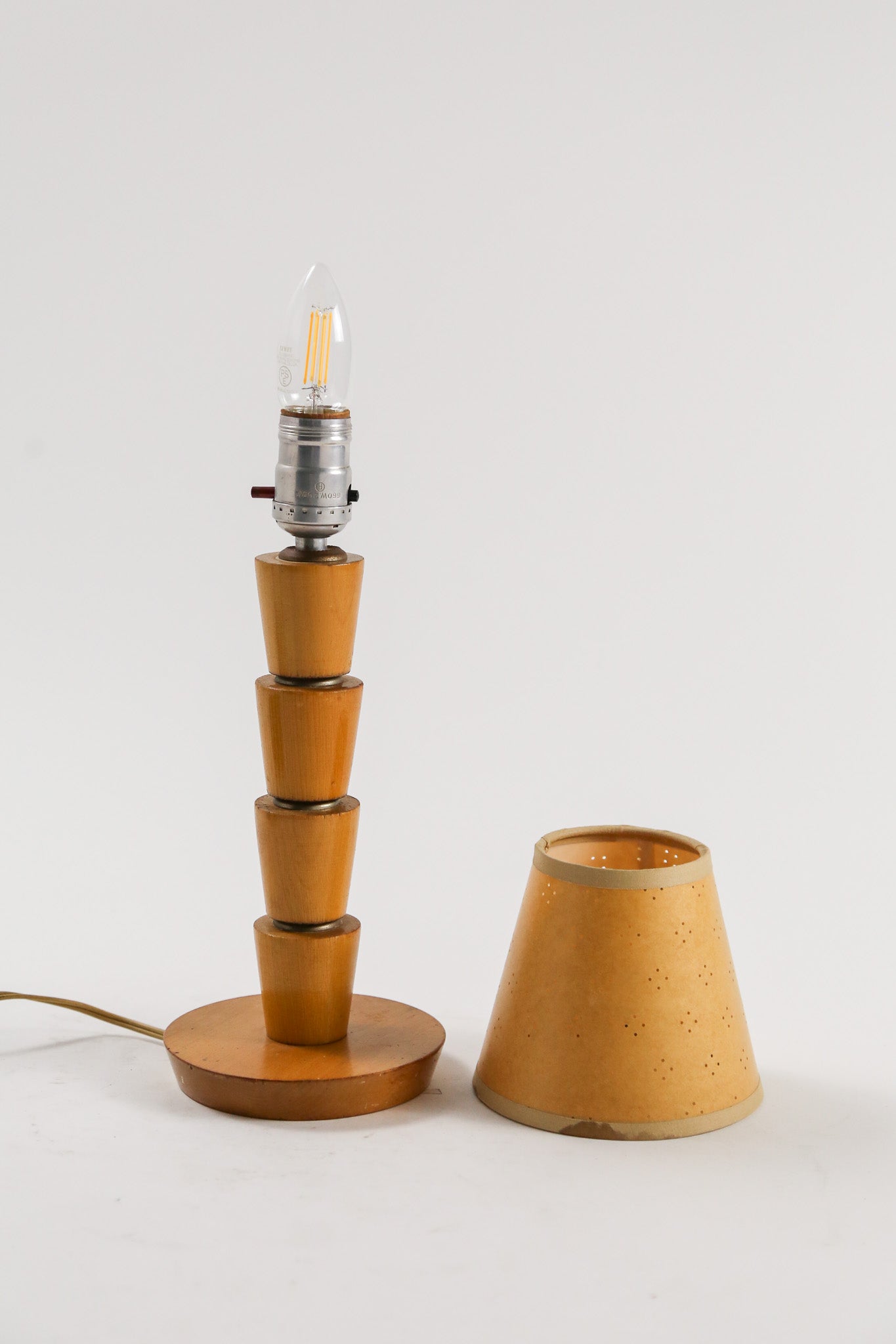 Wood Base & Paper Shade Desk Lamp / 木製ベース×紙シェード デスクライト