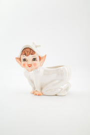 Lefton Iridescent Elf Planter / レフトン 陶器製 エルフのプランター