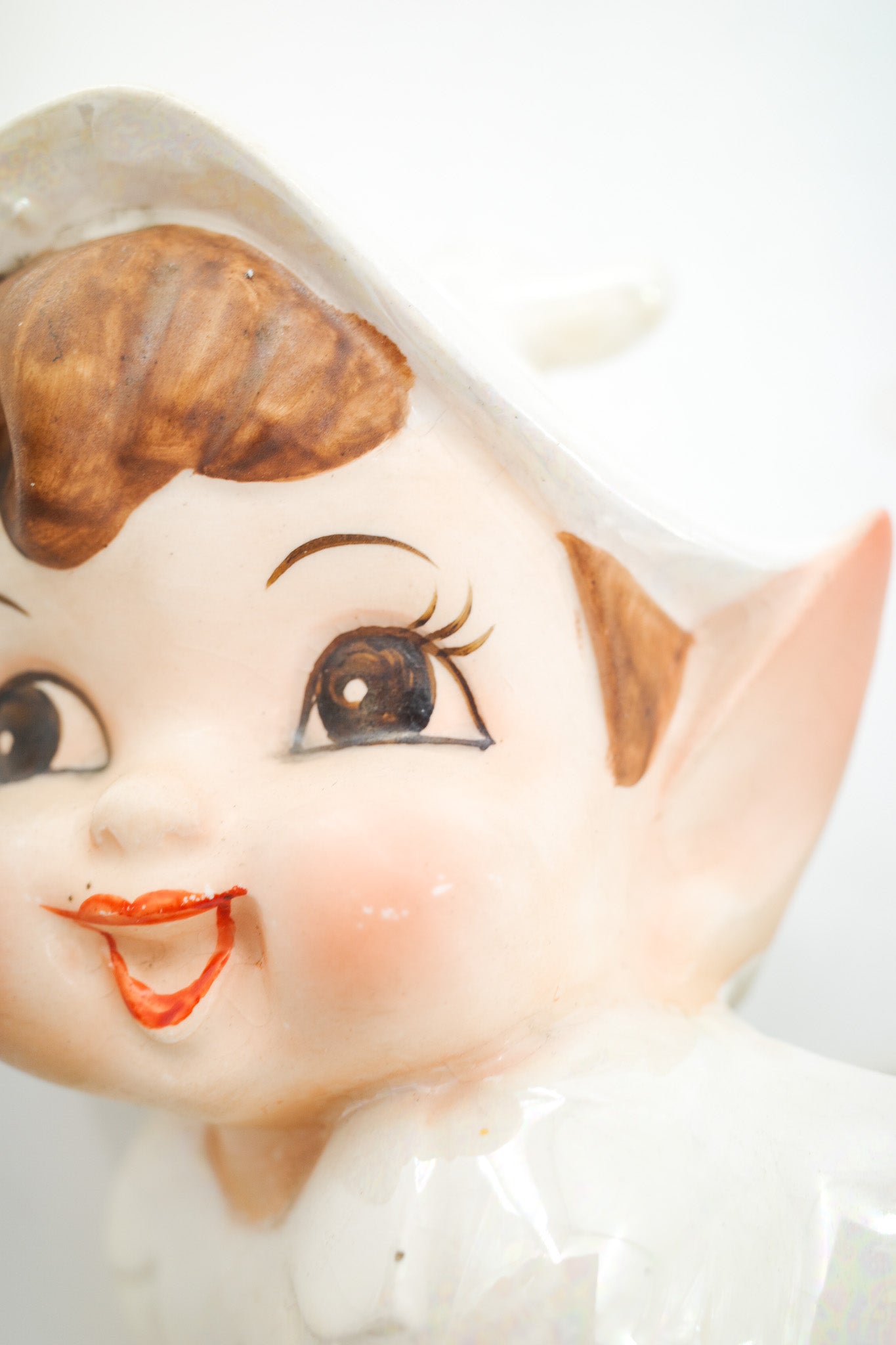 Lefton Iridescent Elf Planter / レフトン 陶器製 エルフのプランター