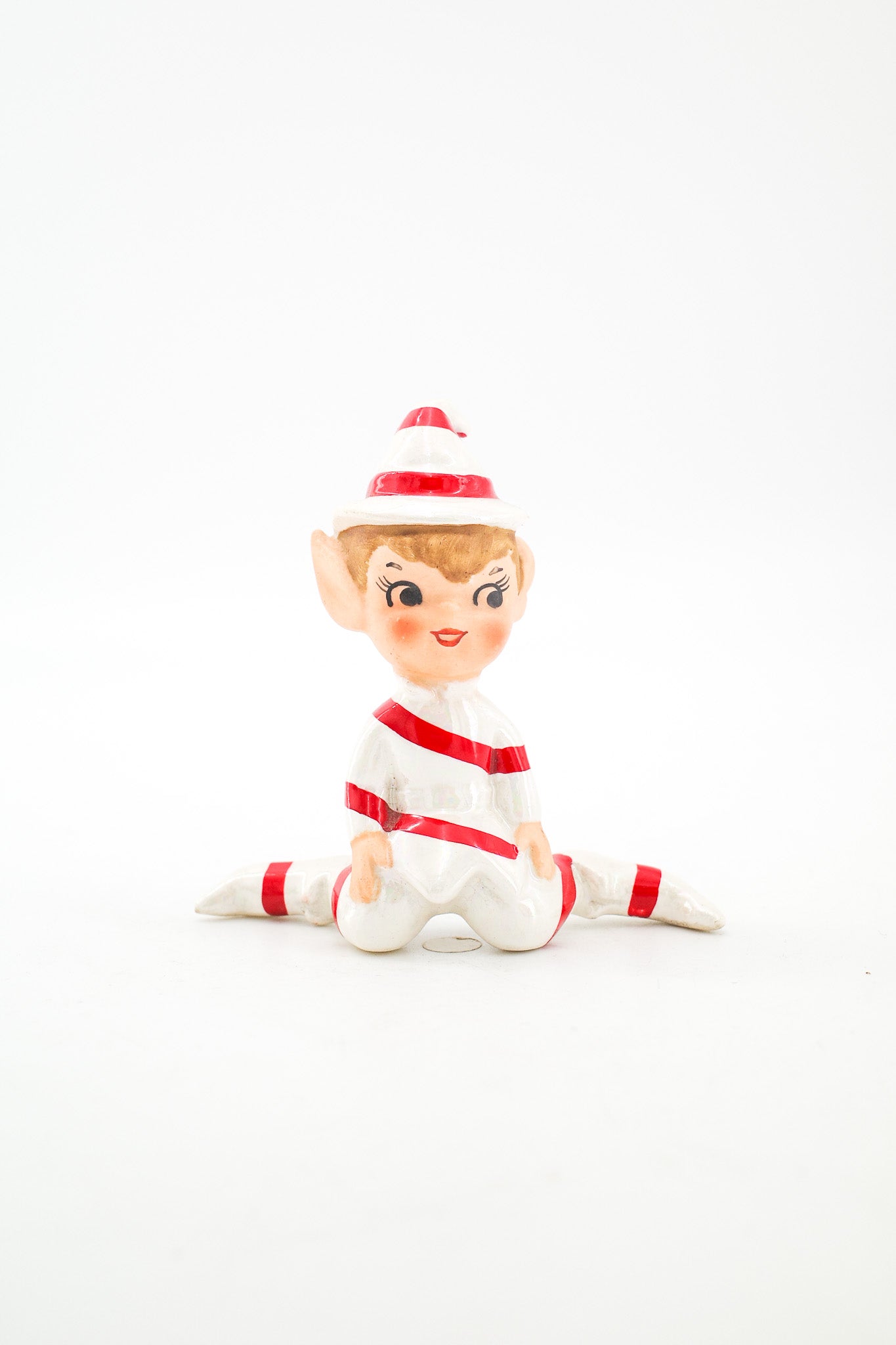Candy Cane Elf Figurine / キャンディケイン エルフ 陶器フィギュア