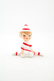 Candy Cane Elf Figurine / キャンディケイン エルフ 陶器フィギュア
