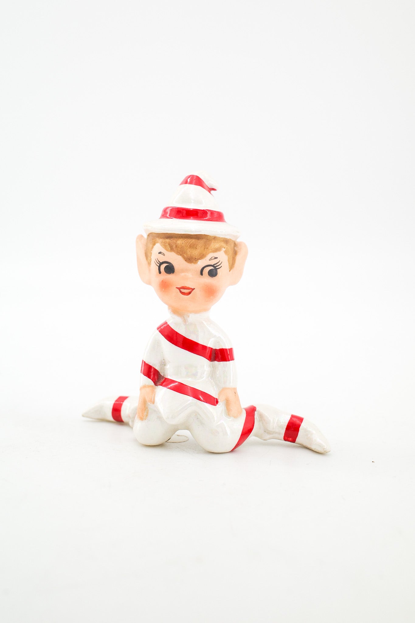 Candy Cane Elf Figurine / キャンディケイン エルフ 陶器フィギュア