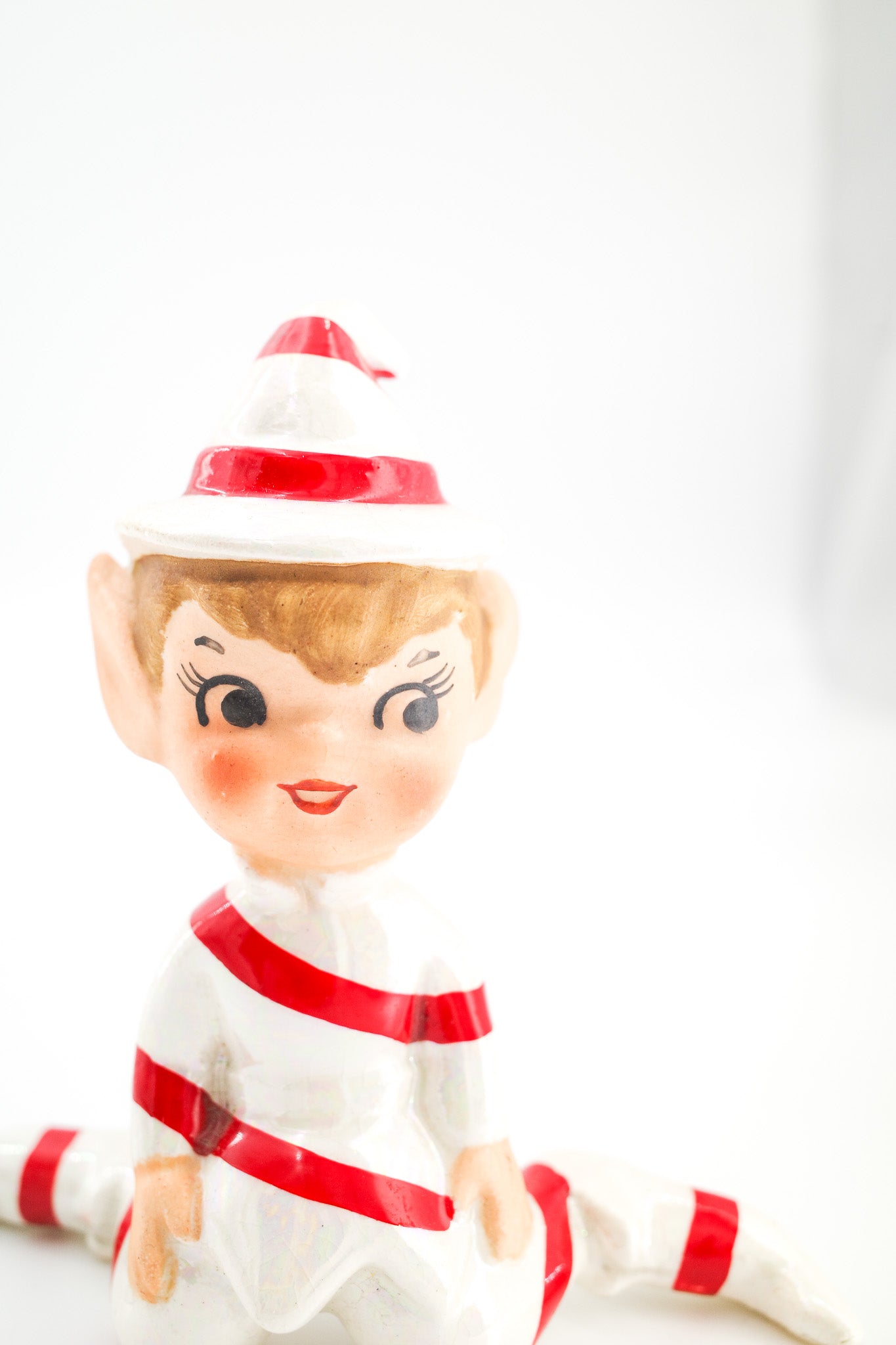 Candy Cane Elf Figurine / キャンディケイン エルフ 陶器フィギュア