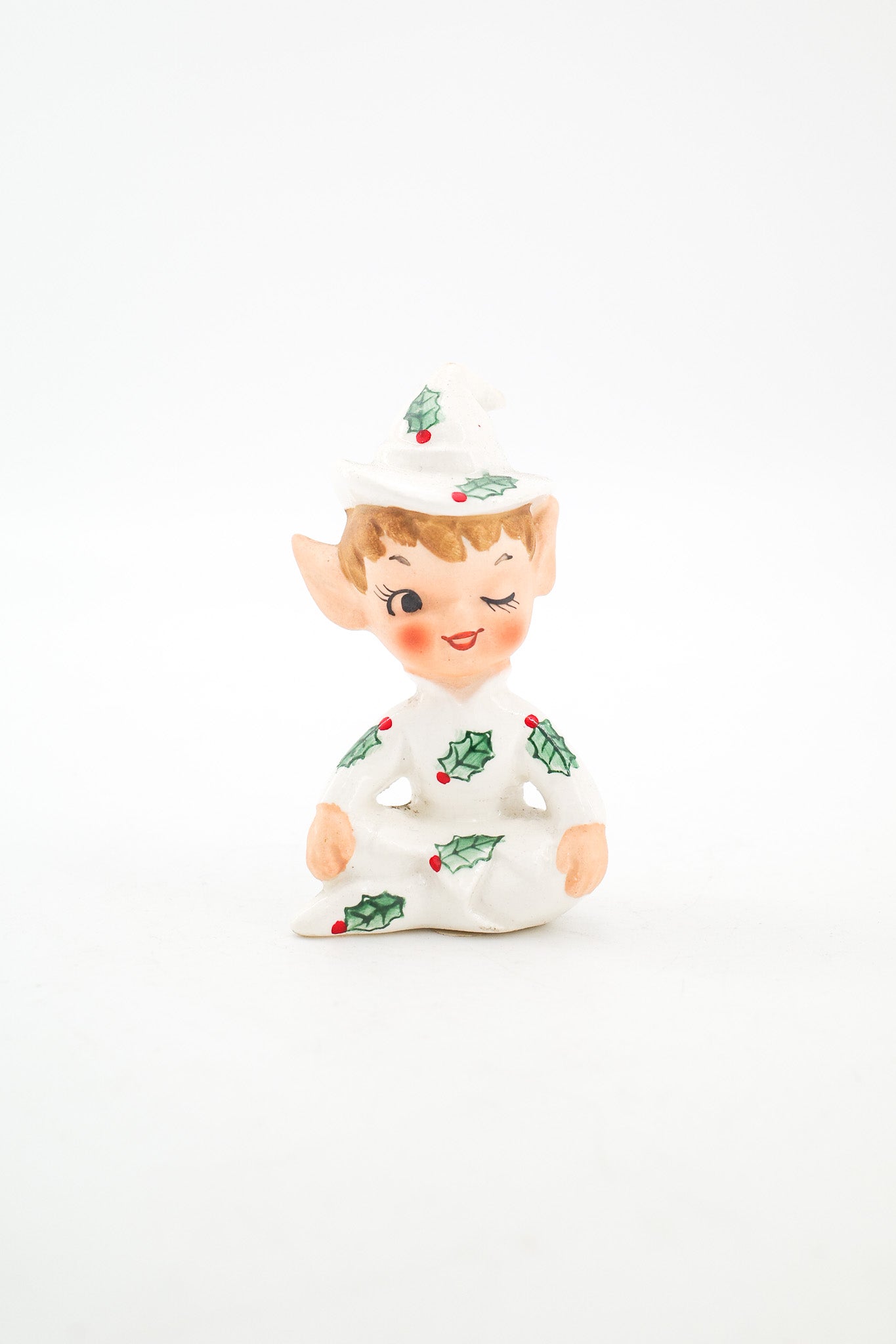 Vintage Christmas Pixie Ceramic Figurine / ヴィンテージ クリスマス ピクシー 陶器人形