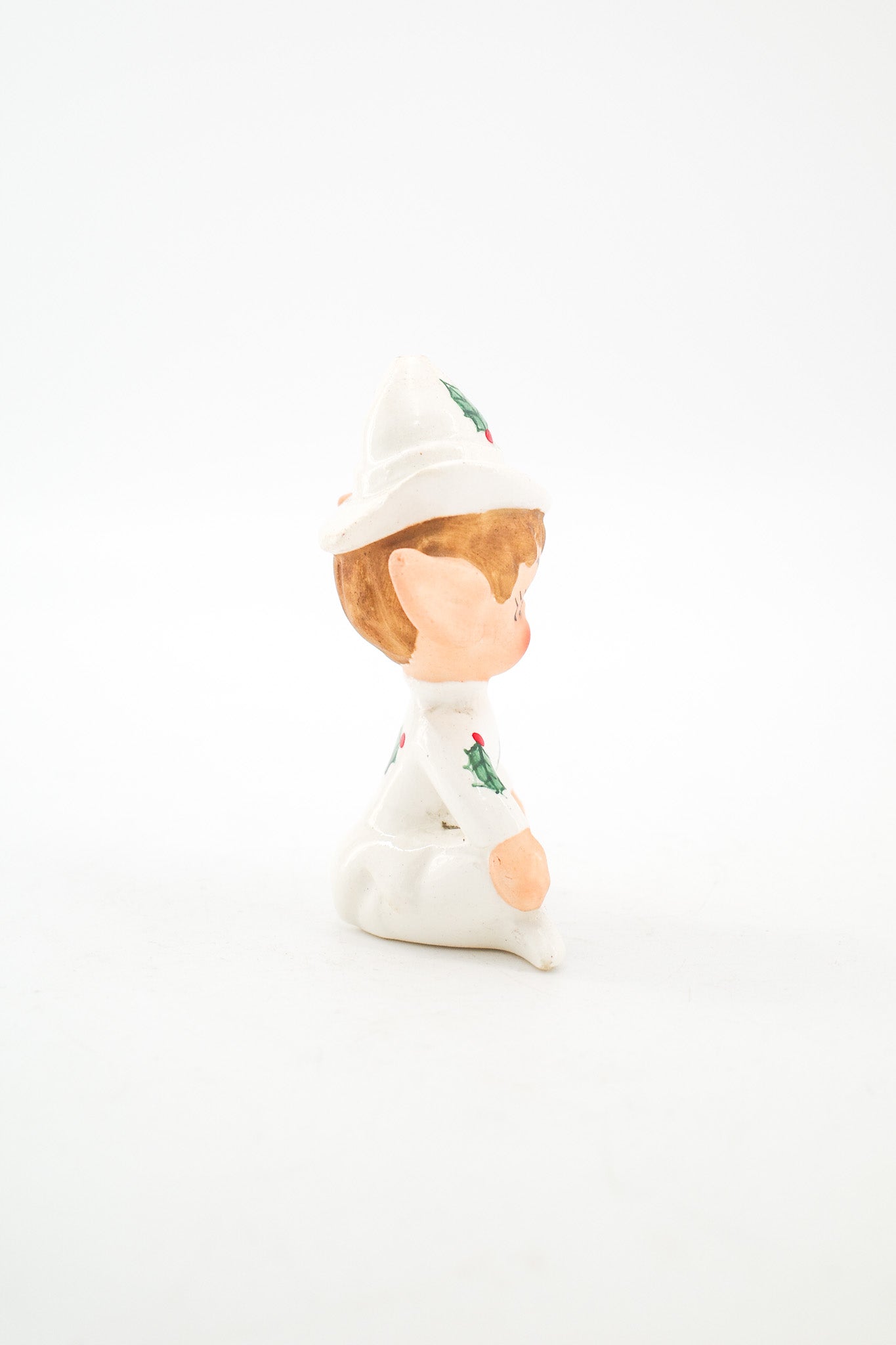 クリスマスタンブリングピクシー　サンタガール　1960年代　ヴィンテージ Vintage Christmas Pixie Ceramic Figurine / ヴィンテージ クリスマス