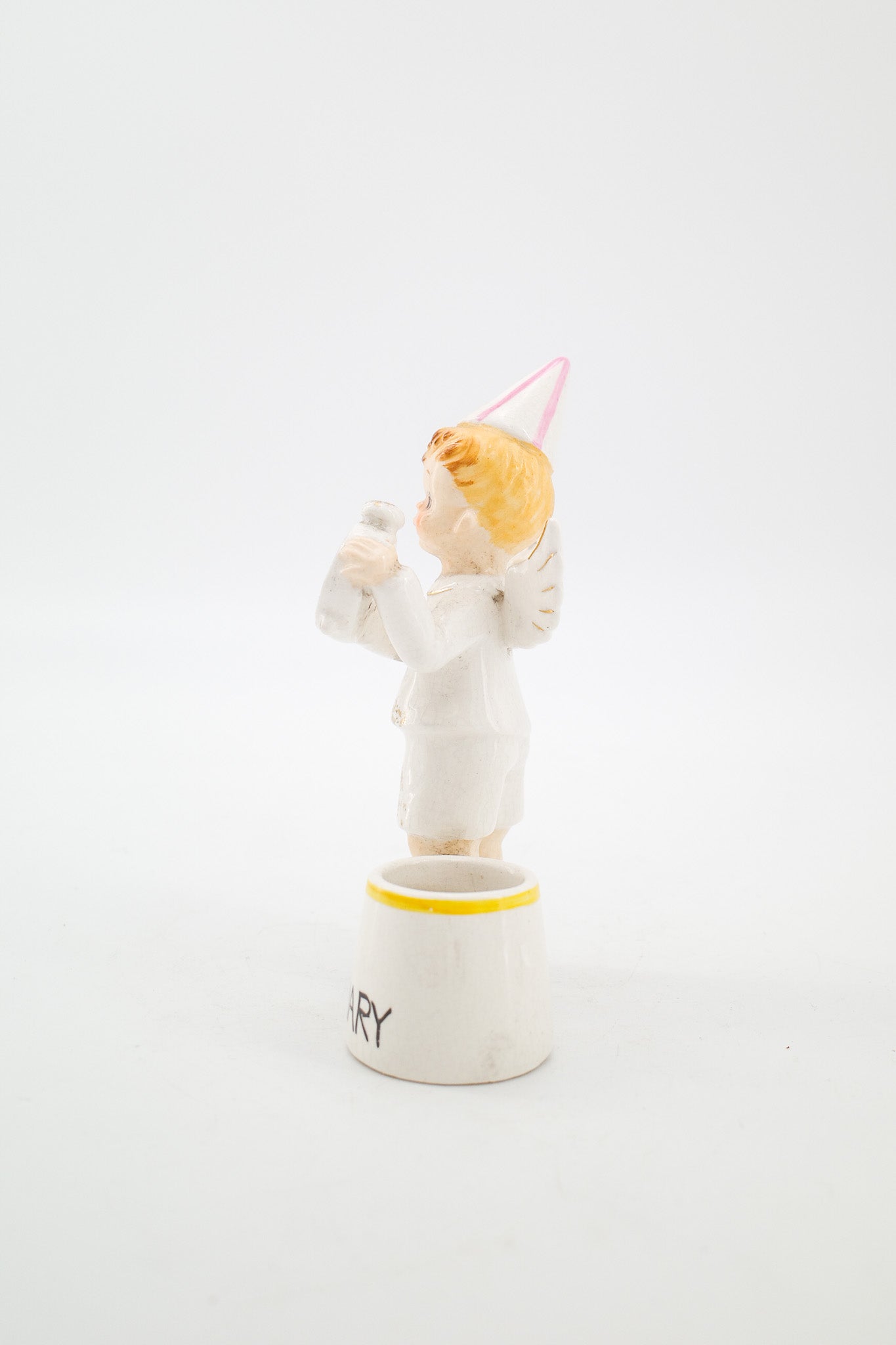 January New Year's Angel Ceramic Figurine / January ニューイヤー エンジェル クロック 陶器置物