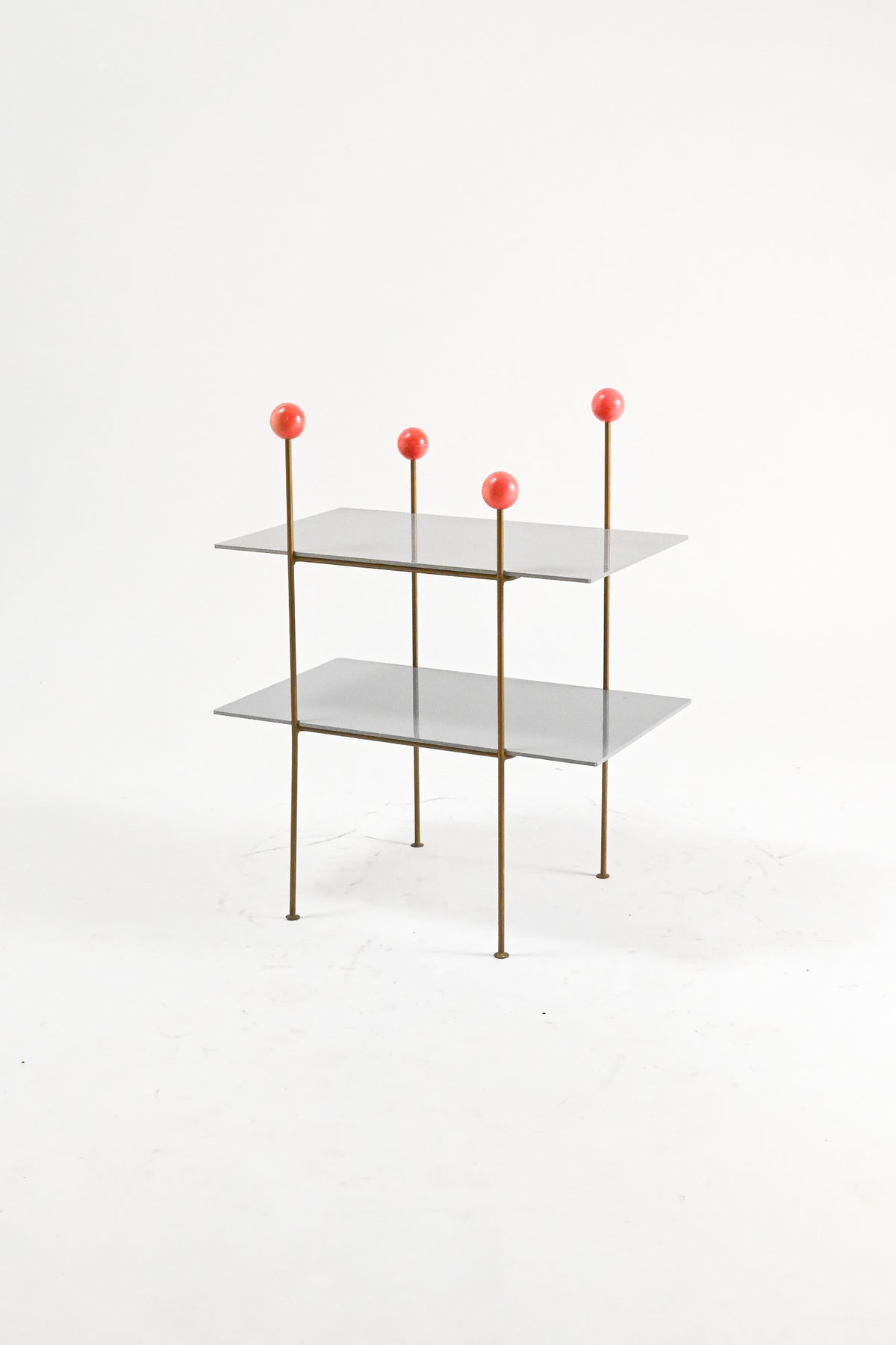 Grey 2-Tier Small Shelf with Red Balls / 2段スモールシェルフ