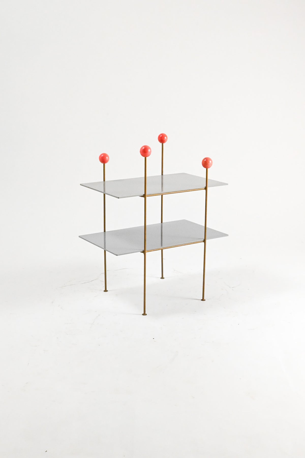 Grey 2-Tier Small Shelf with Red Balls / 2段スモールシェルフ