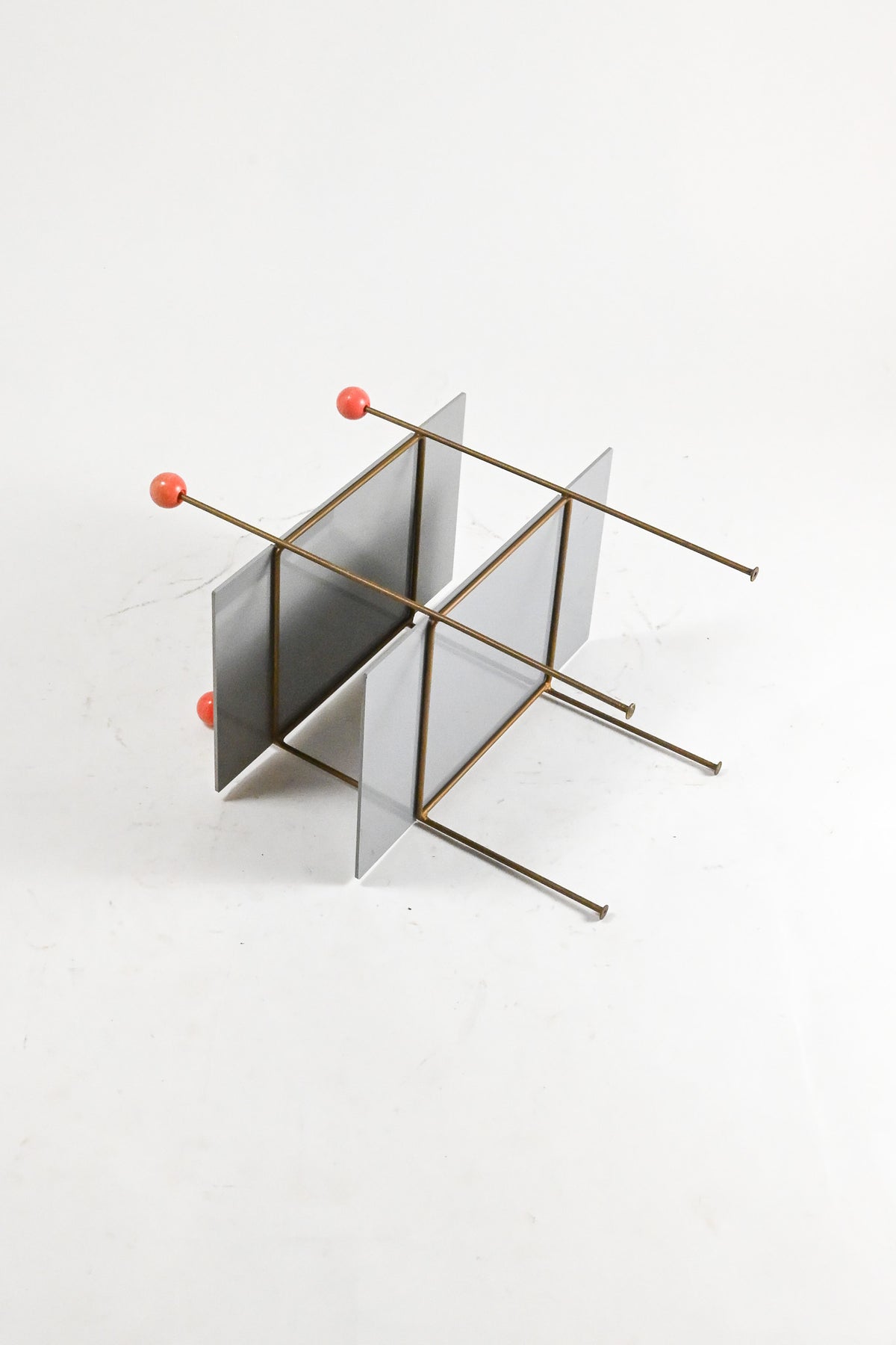 Grey 2-Tier Small Shelf with Red Balls / 2段スモールシェルフ