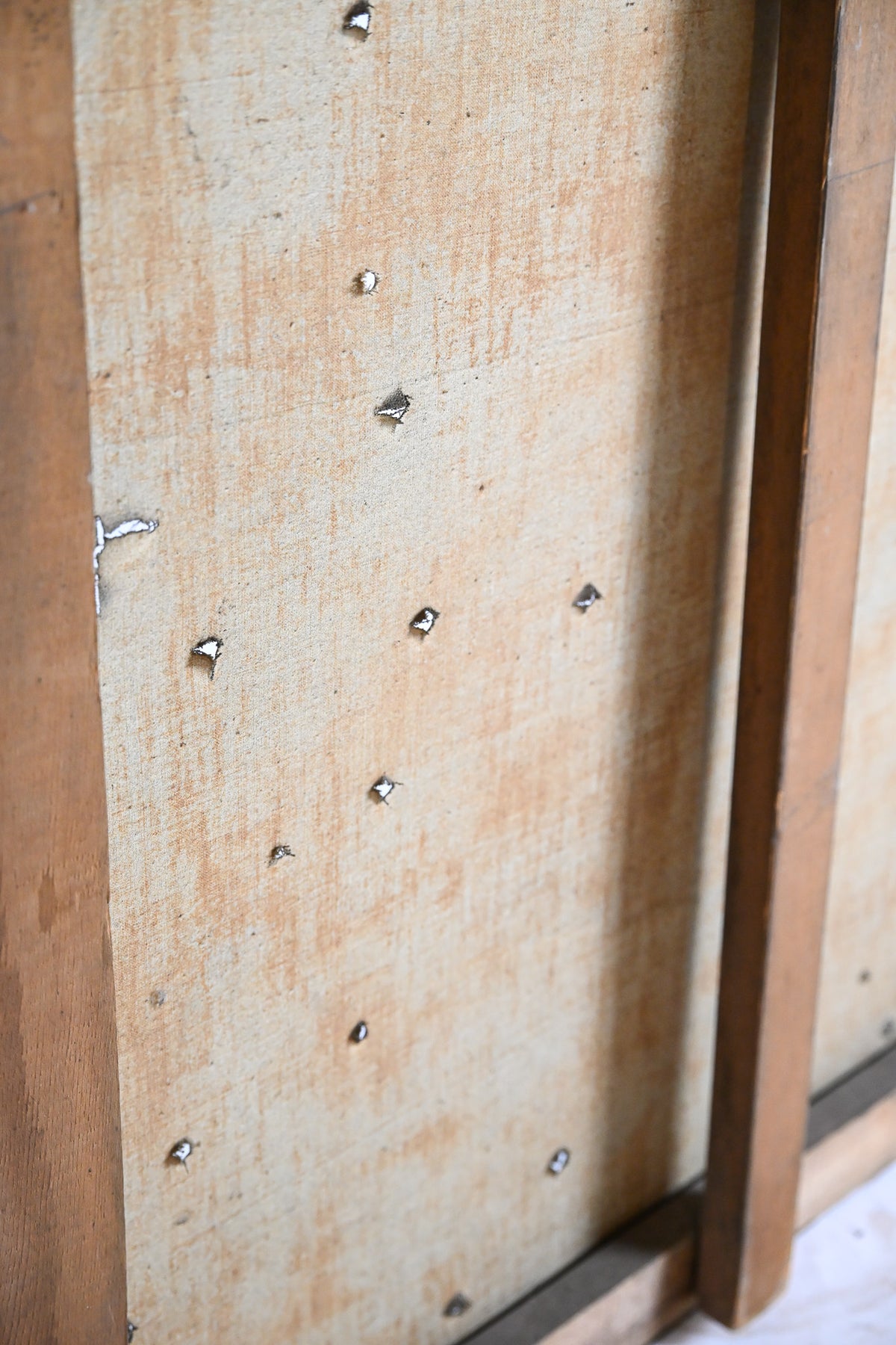 Antique 3-Panel Folding Screen "Stone Wall" / 1890's 3連ペイントパーテーション