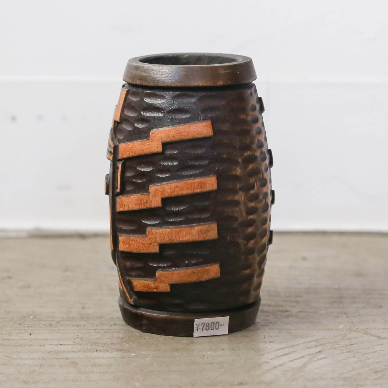Wood Carved Face Cup / 木製顔のカップ