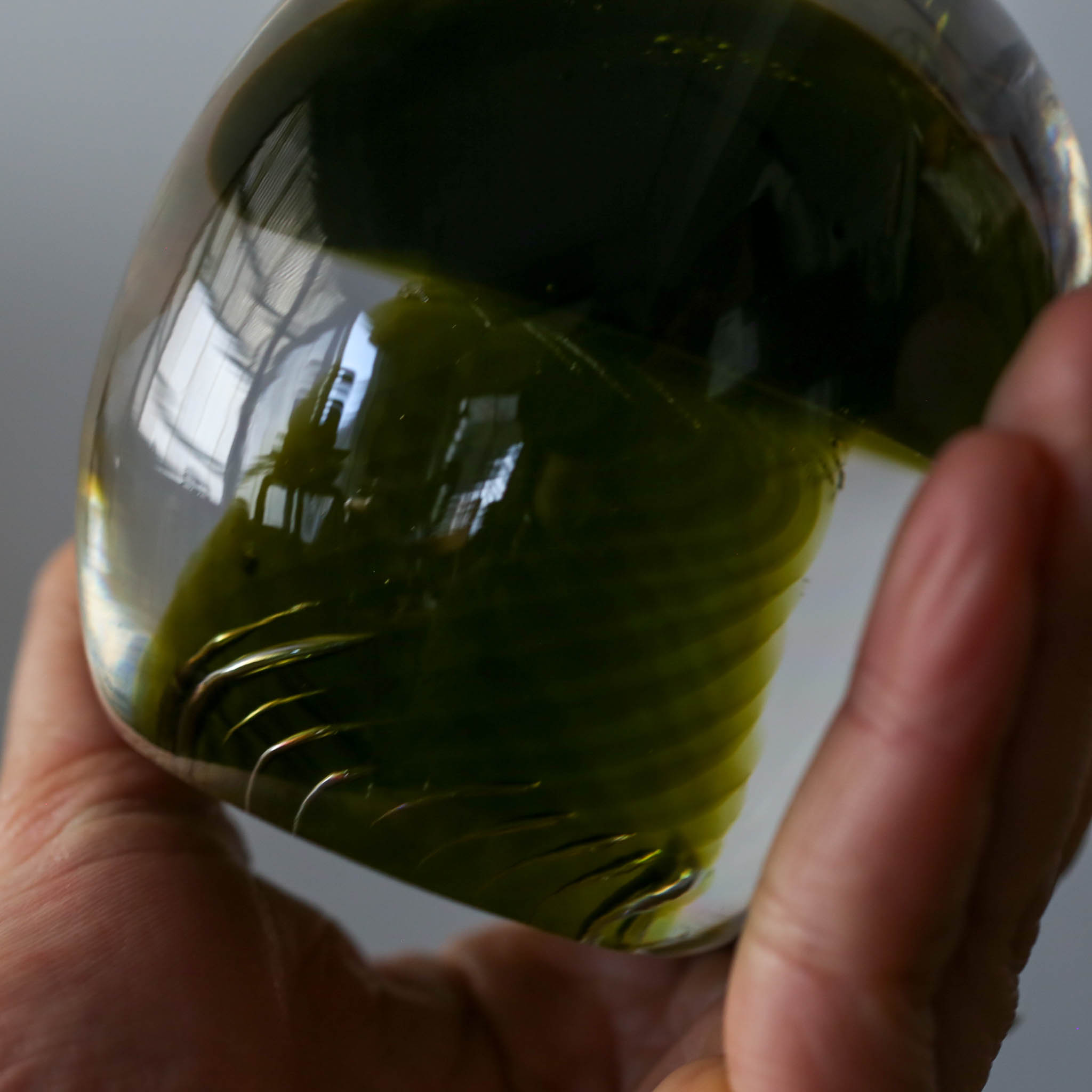 Green Mushroom Paper Weight / ガラスのきのこペーパーウェイト