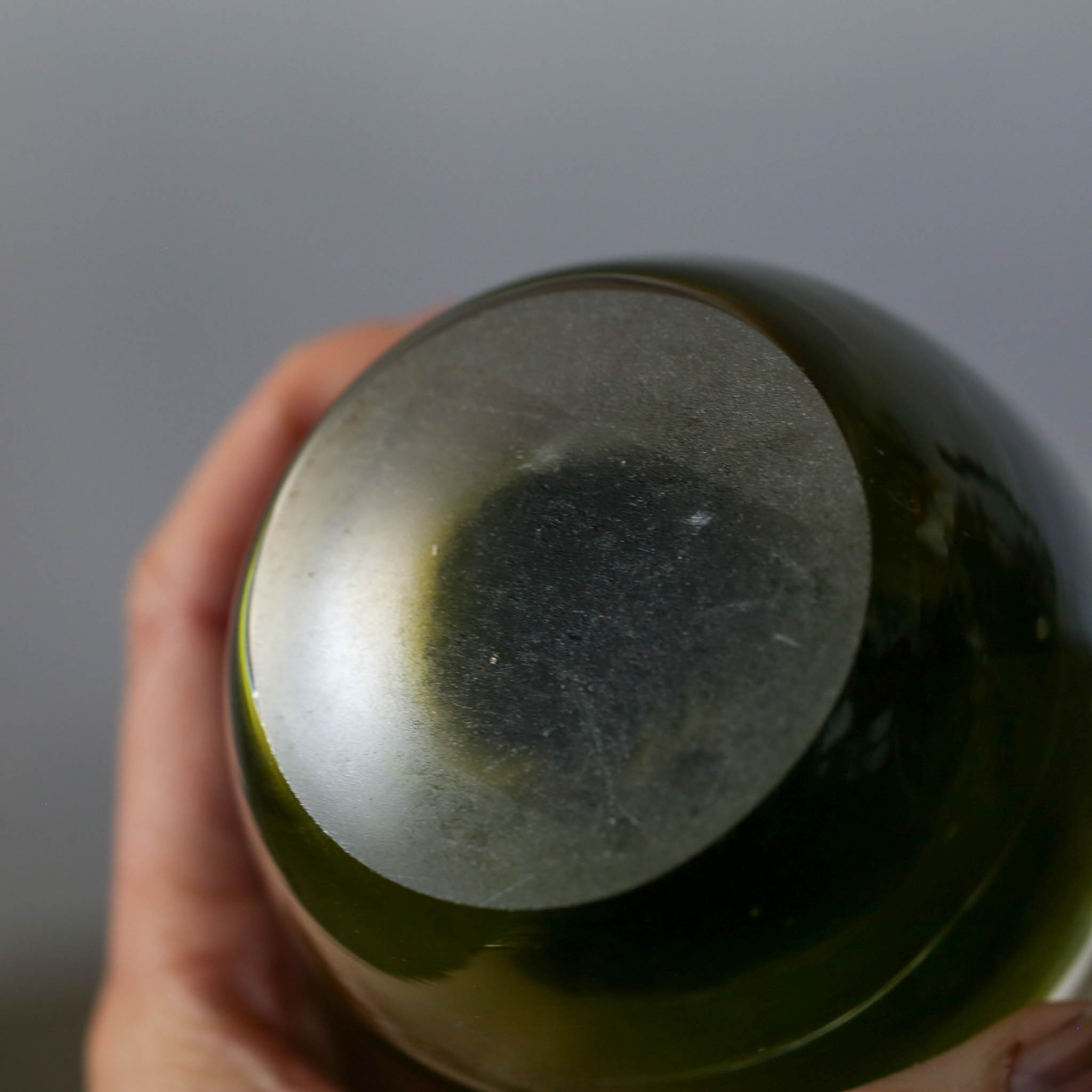 Green Mushroom Paper Weight / ガラスのきのこペーパーウェイト