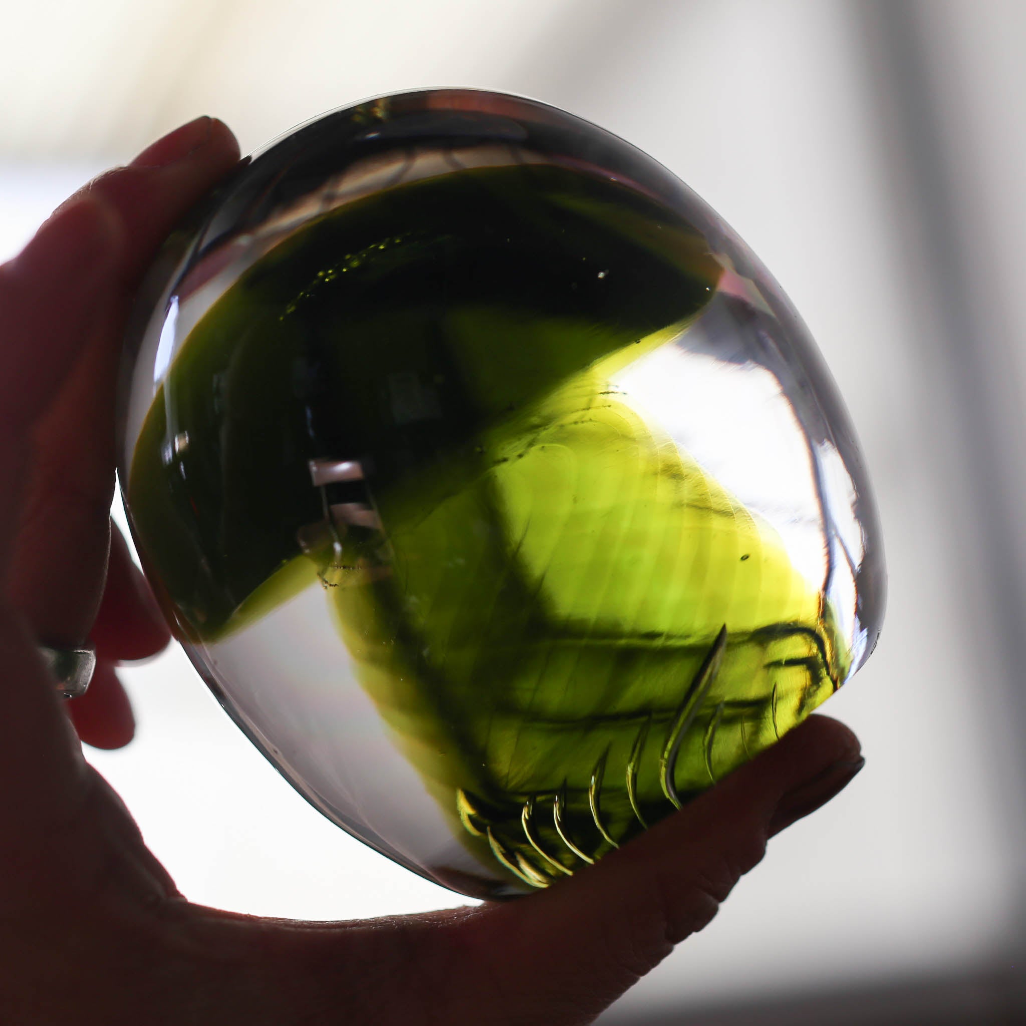 Green Mushroom Paper Weight / ガラスのきのこペーパーウェイト