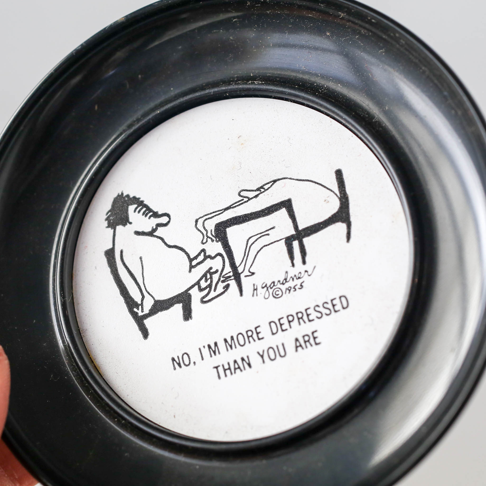 50's  Herb Gardner The Nebbishes Comic plastic small plate/ The Nebbishesのイラスト入り小皿