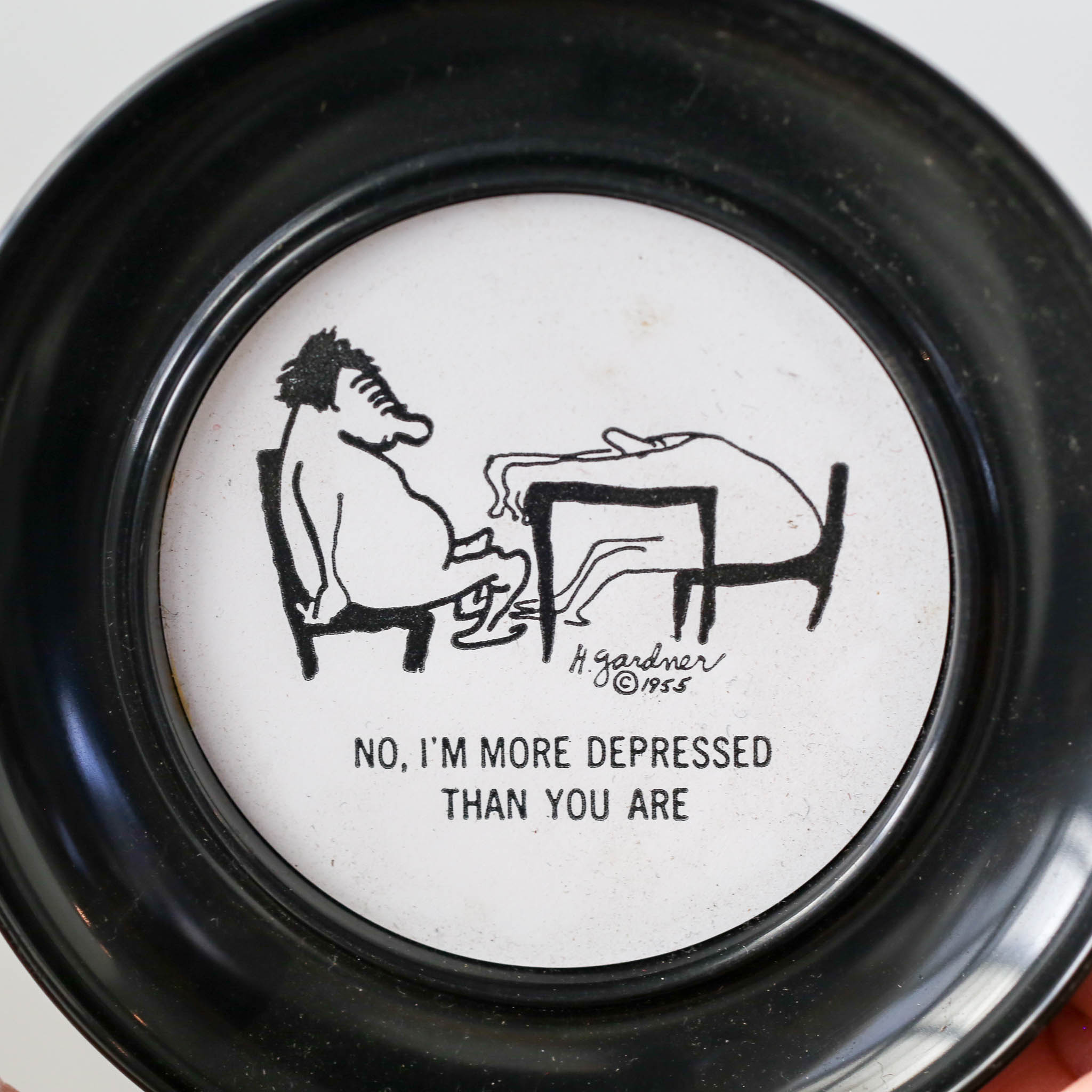 50's  Herb Gardner The Nebbishes Comic plastic small plate/ The Nebbishesのイラスト入り小皿